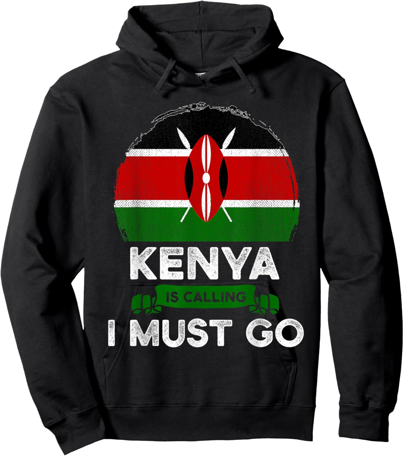 Kenya Is Calling I Must Go Heritage Kenyan Roots Pride Flag Hoodie - Hoodie | Black