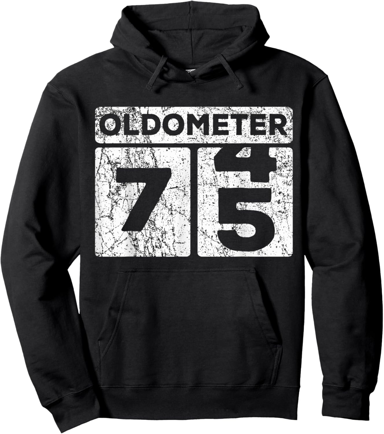Oldometer 74-75 Car Odometer Funny 75th Birthday Hoodie - Hoodie | Black