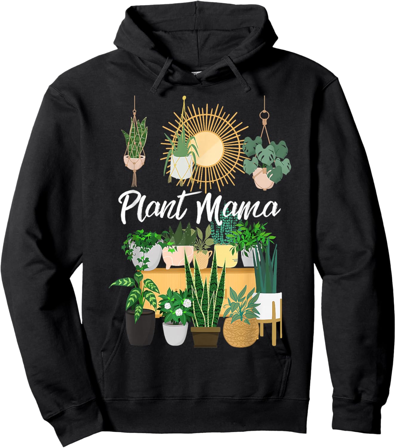 Plant Mama Crazy Plant lady Mom Indoor Flower Floral Garden Hoodie - Hoodie | Black
