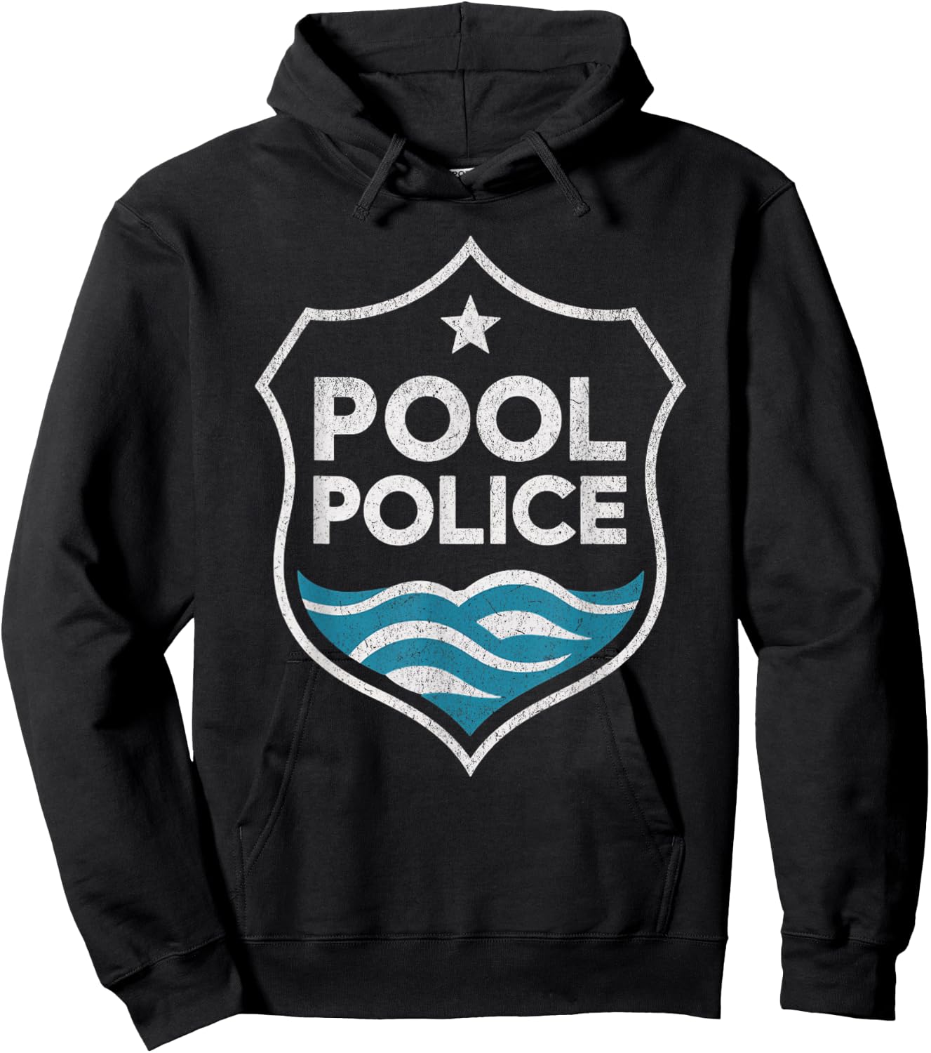 Swimming Poolside Funny Pool Police Graphic Hoodie - Hoodie | Black