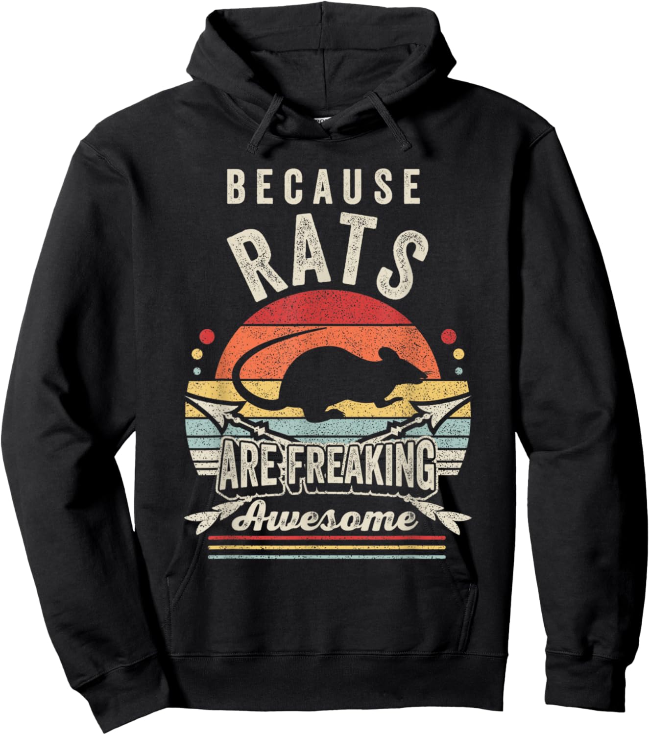 Retro Because Rats Are Freaking Awesome Funny Rat Hoodie - Hoodie | Black
