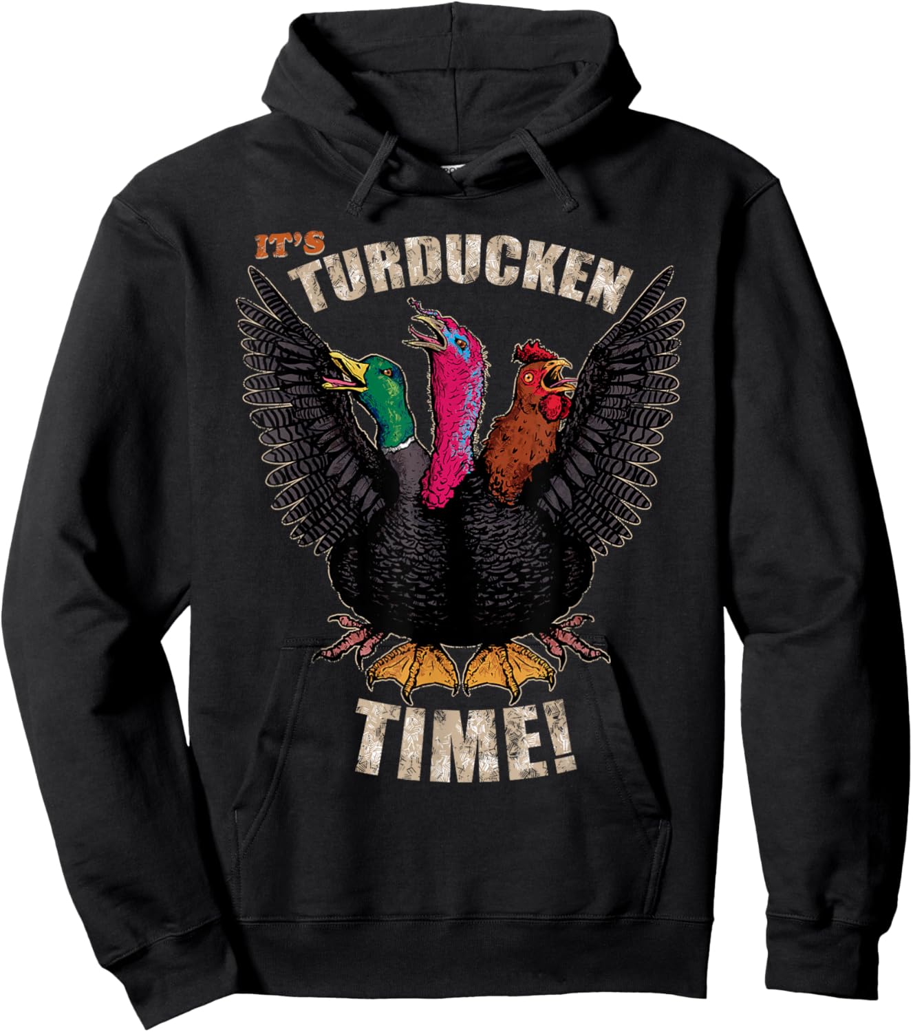 Thanksgiving Day Turkey Turducken Kaiju Monster Ugly Sweater Hoodie - Hoodie | Black