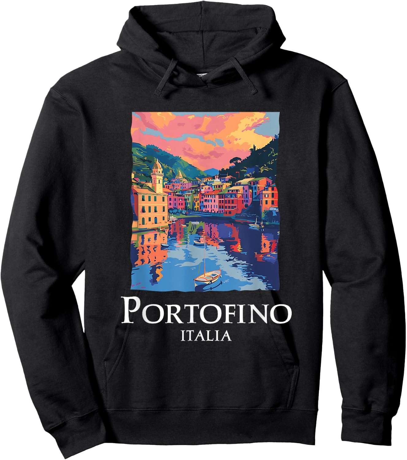 Italy Portofino Souvenir / Portofino Hoodie - Hoodie | Black