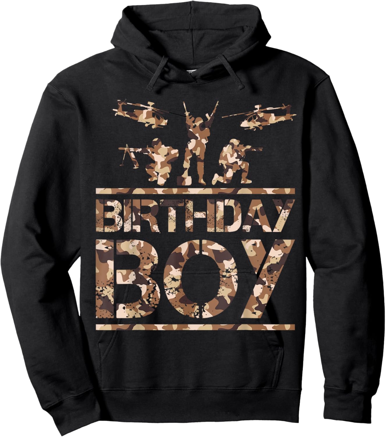 Birthday Boy Army Birthday Party Decoration Military Camo Hoodie - Hoodie | Black