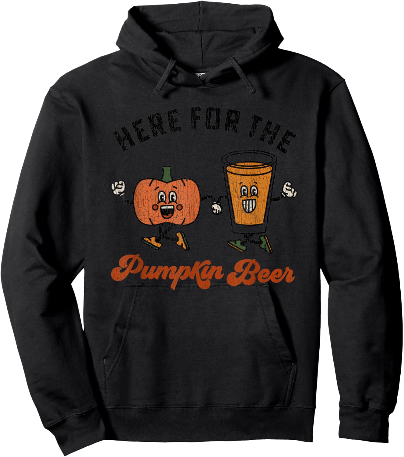 Vintage Here For The Pumpkin Beer Festival Pumpkin Beer Hoodie - Hoodie | Black
