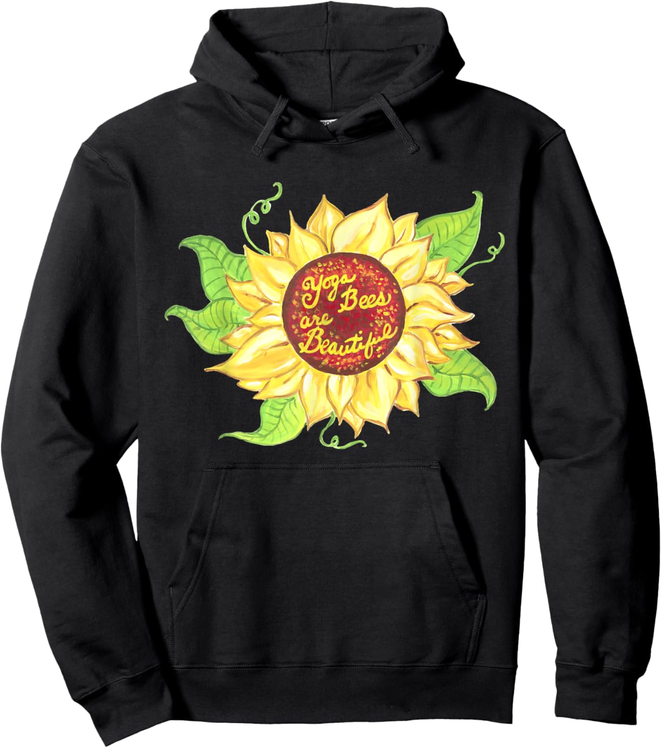 Yoga Bees Sunflower Hoodie - Hoodie | Black