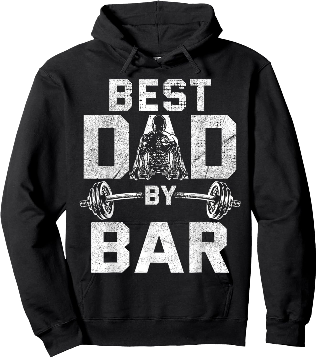 Best Dad By Bar for Gym Workout Dads for Fathers Day Hoodie - Hoodie | Black