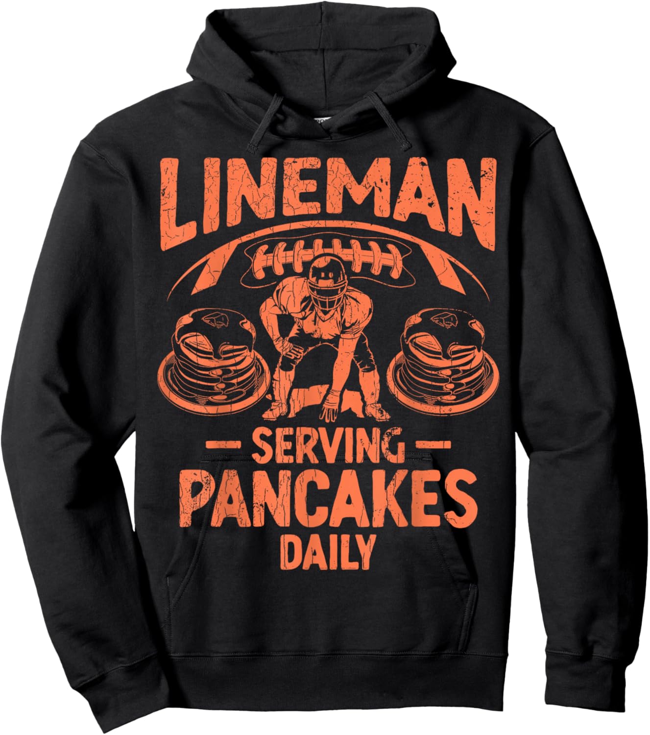 Football Lineman Serving Pancakes Daily Hoodie - Hoodie | Black