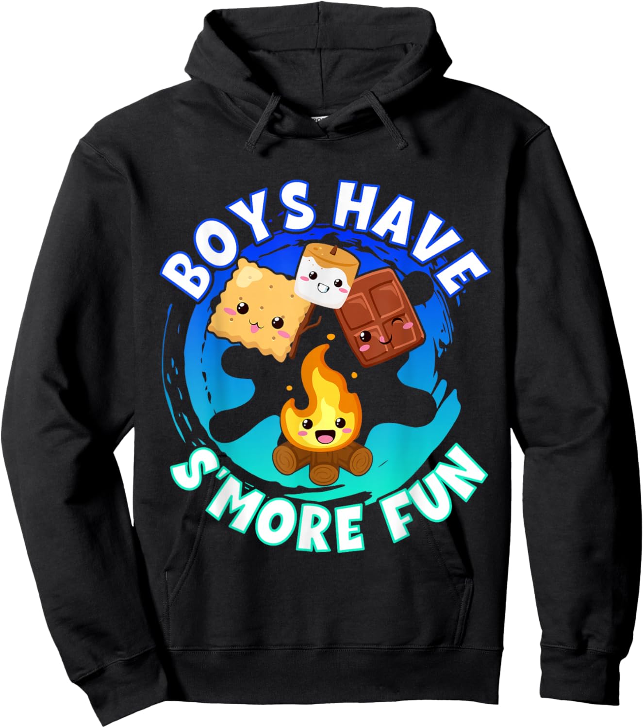 Boys Have S'more Fun Weekend Clamping Boys Hoodie - Hoodie | Black