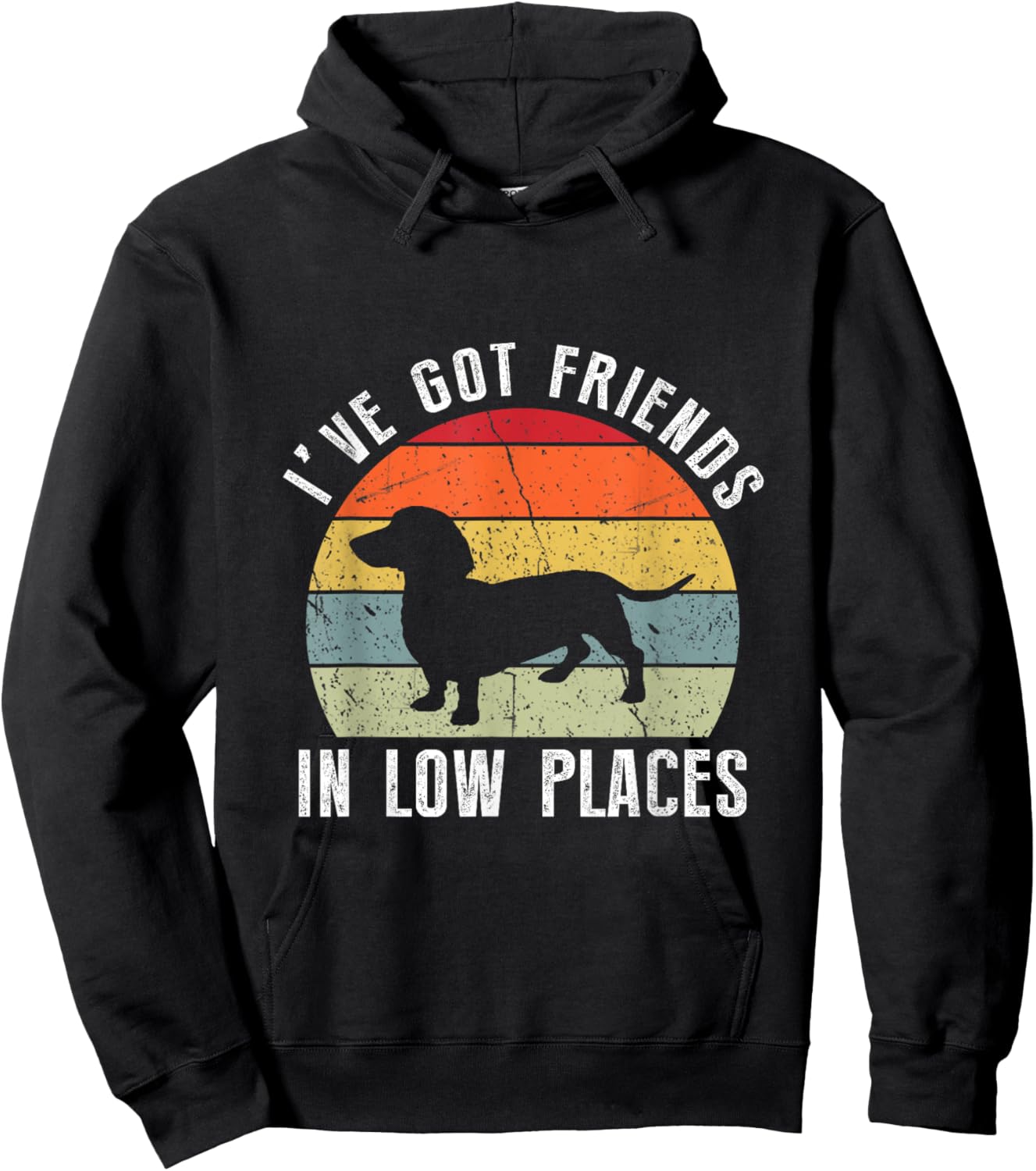 I've Got Friends In Low Places Dachshund Wiener Dog Hoodie - Hoodie | Black