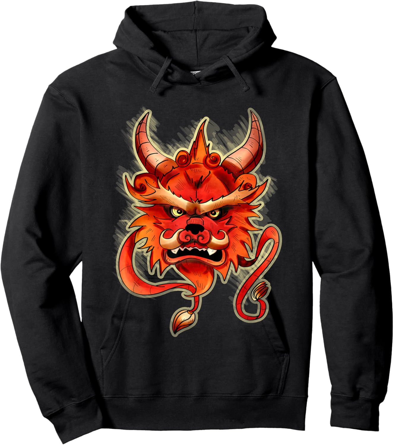 Aesthetic Fierce Gothic Dragon Face Mythical Grunge Monster Hoodie - Hoodie | Black