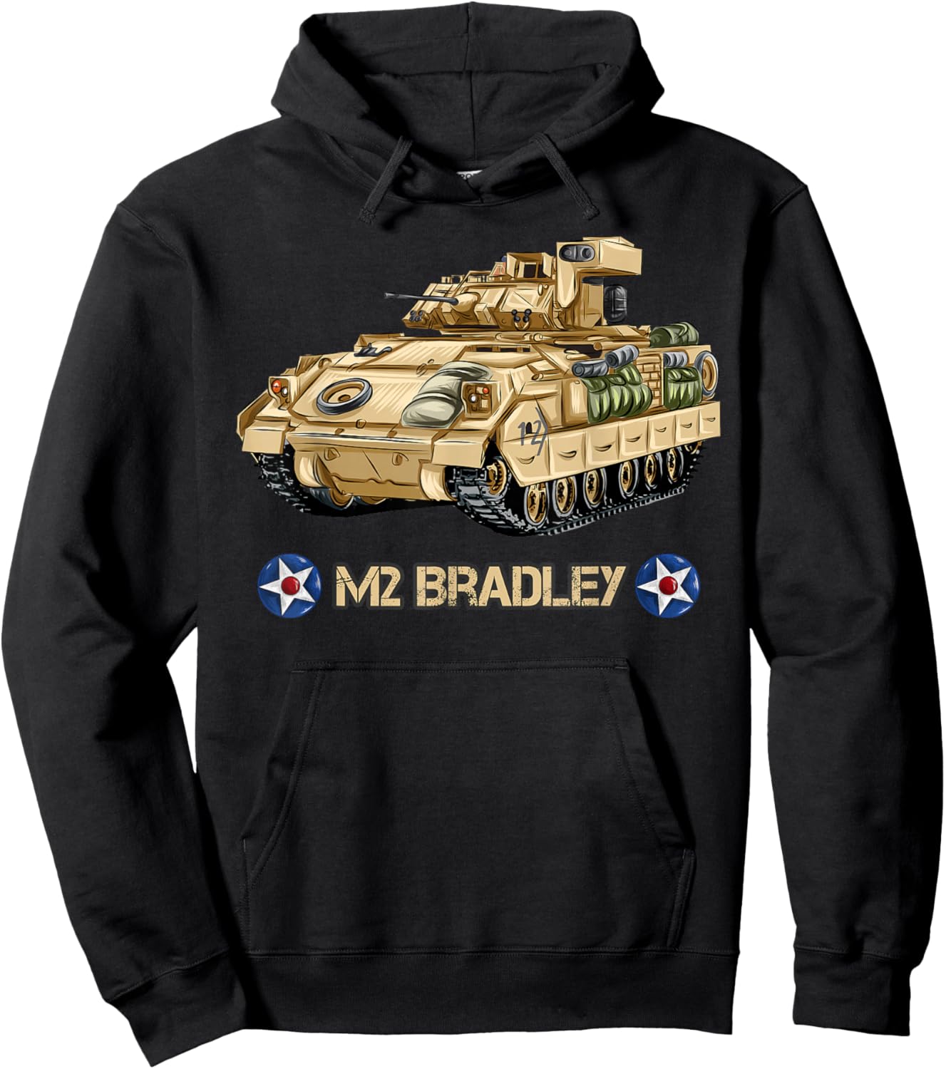 American Military Tank Vehicle IFV M2 Bradley Hoodie - Hoodie | Black
