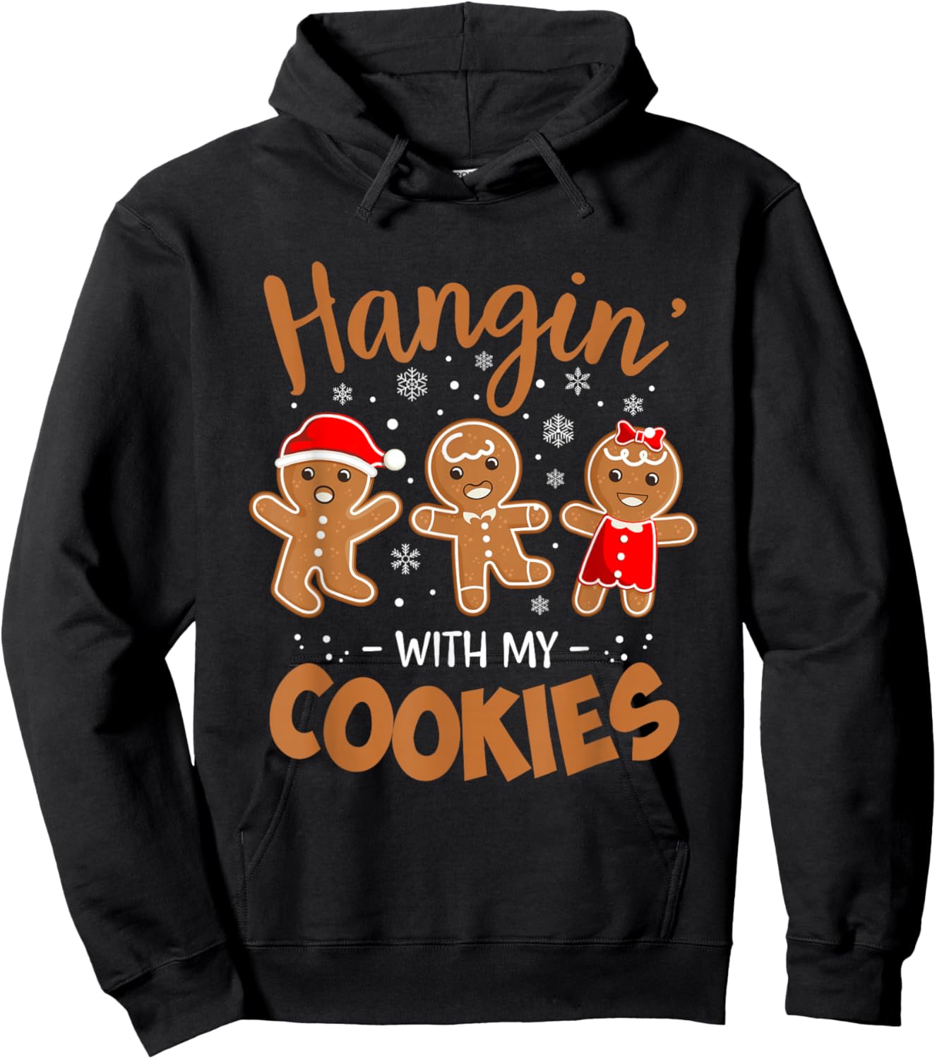 Hangin with My Cookies Gingerbread Women Christmas Teacher Hoodie - Hoodie | Black