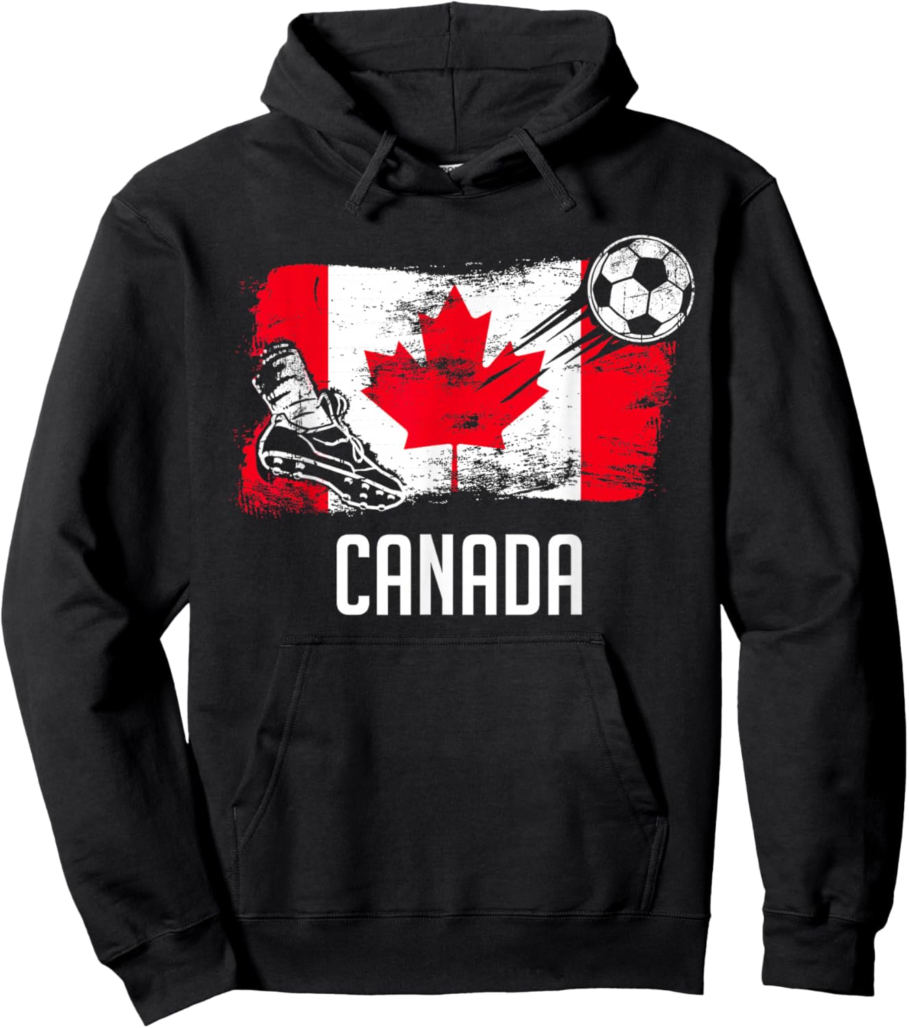 Canada Flag Jersey Canadian Soccer Team Canadian Hoodie - Hoodie | Black