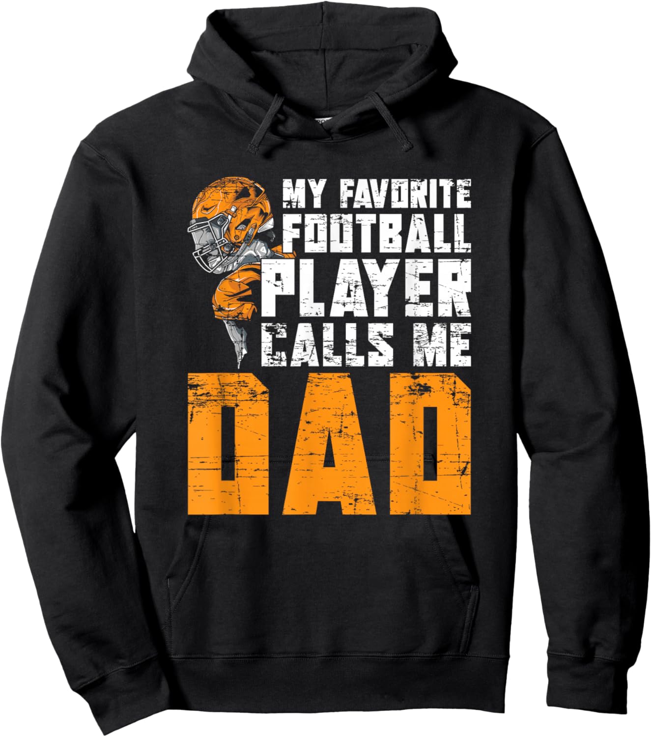 Fathers Day Football Player Dad American Sport Football Hoodie - Hoodie | Black