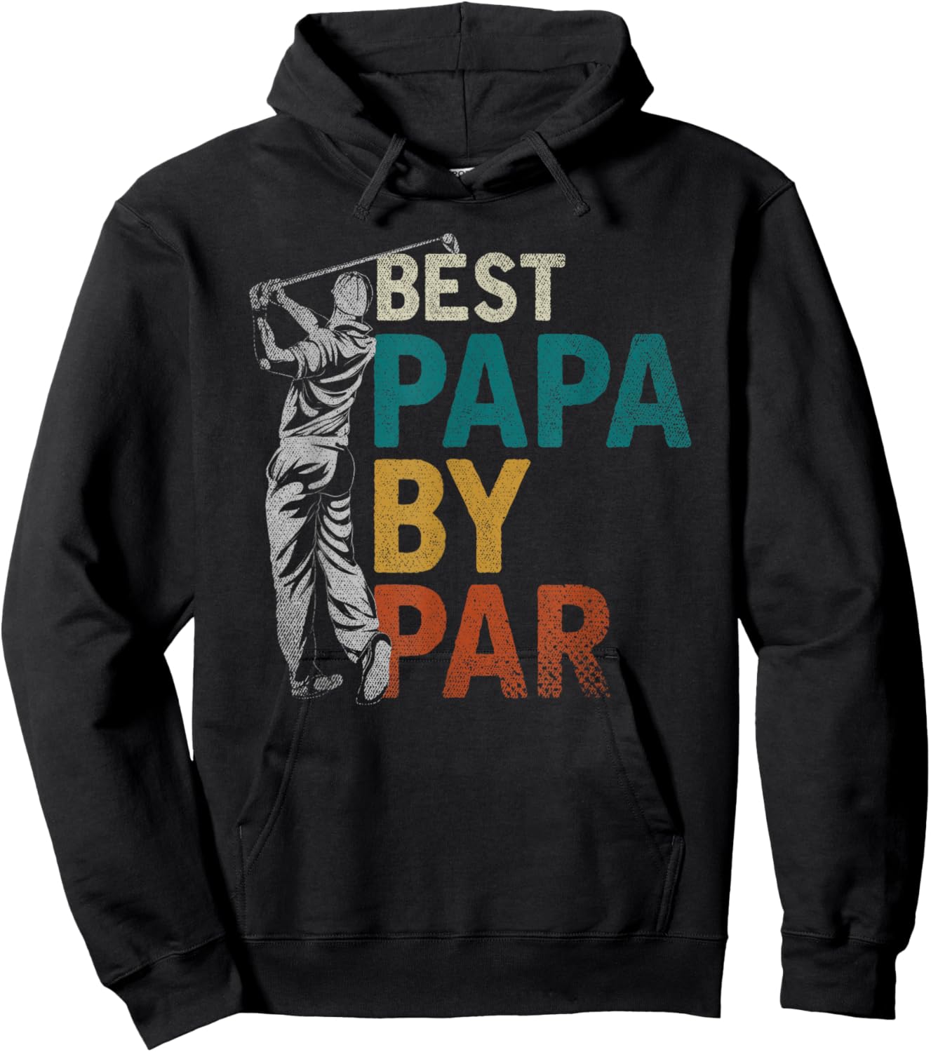 Fathers Day Golfer Dad Golfing Best Papa By Par Funny Golf Hoodie - Hoodie | Black