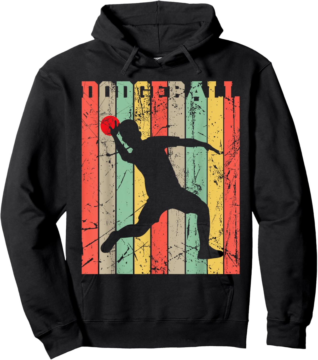 Retro Dodgeball Player Ball Game Dodgeballer Hoodie - Hoodie | Black