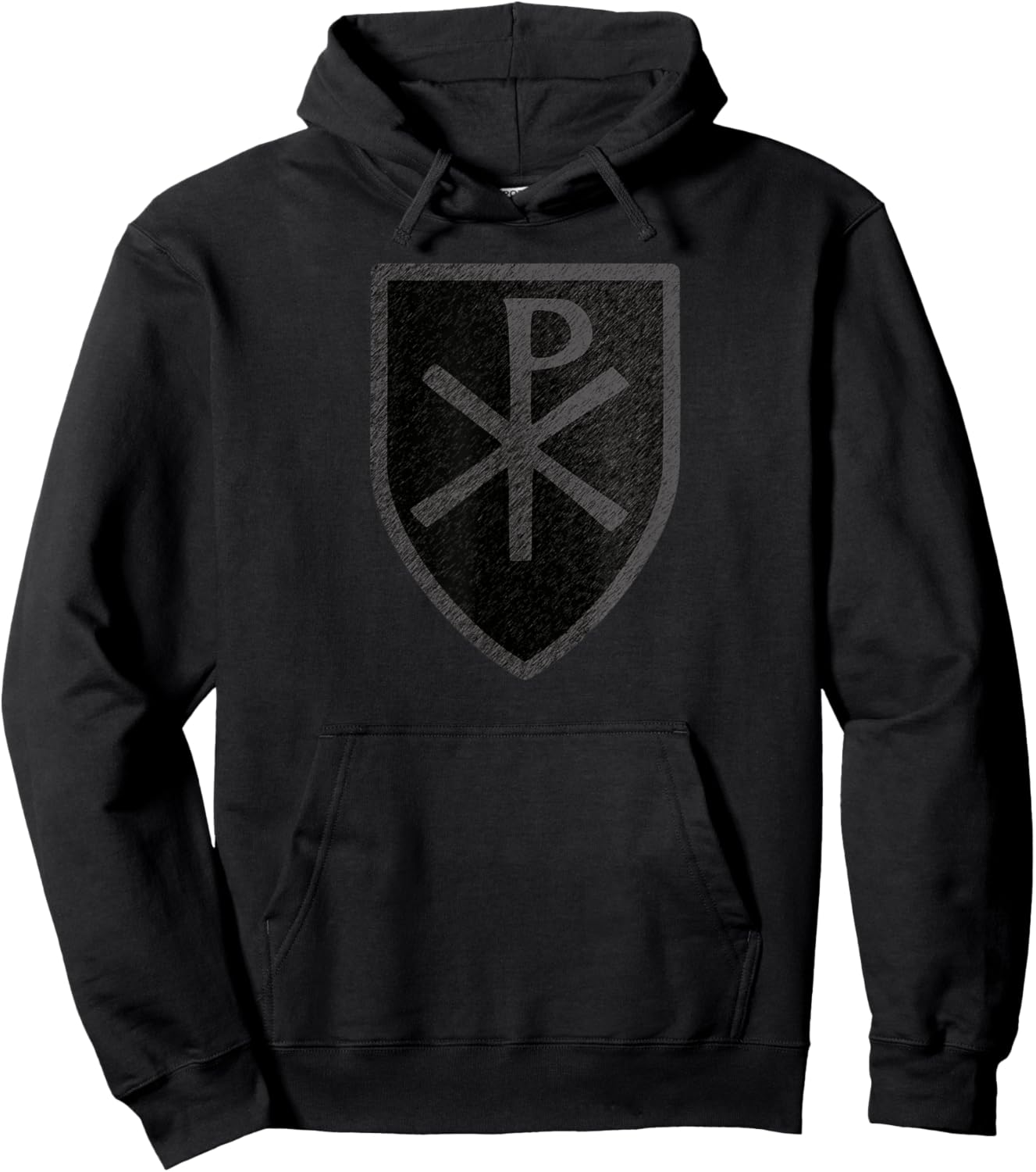 Chi Rho Christian Jesus Christ Symbol Shield Crest Hoodie - Hoodie | Black