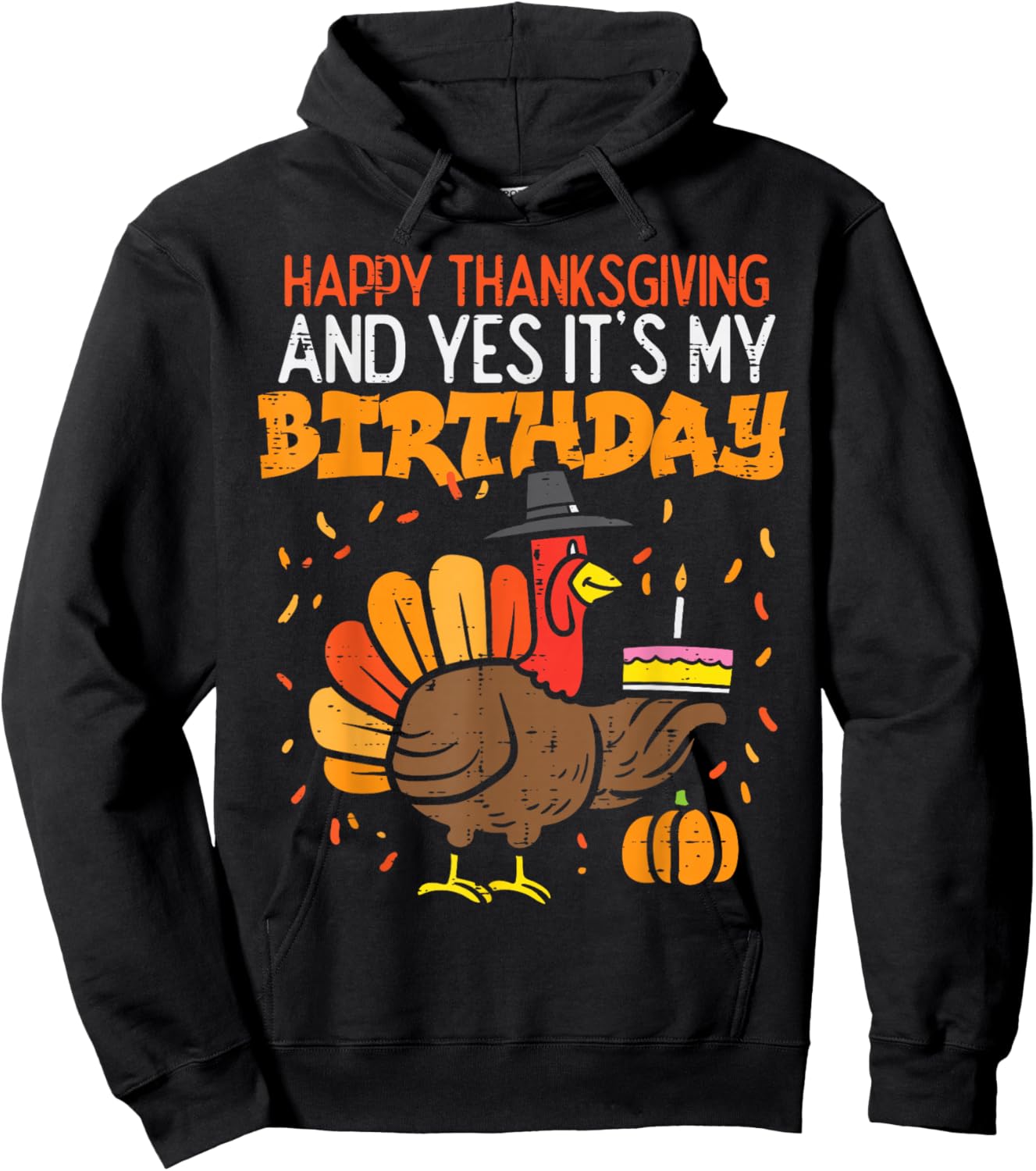 Happy Thanksgiving Yes It's My Birthday Trukey Children Hoodie - Hoodie | Black