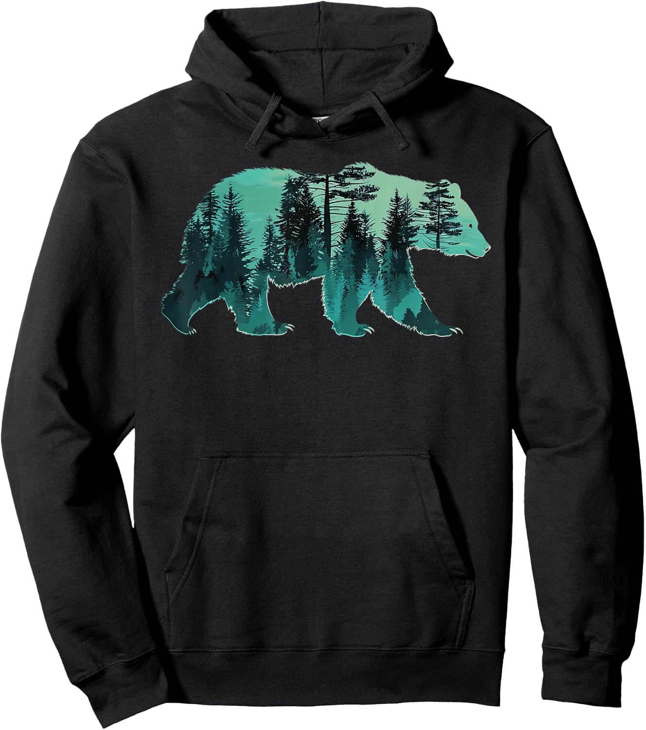 Nature Forest Mountains Trees Wildlife Animal for Camper Hoodie - Hoodie | Black