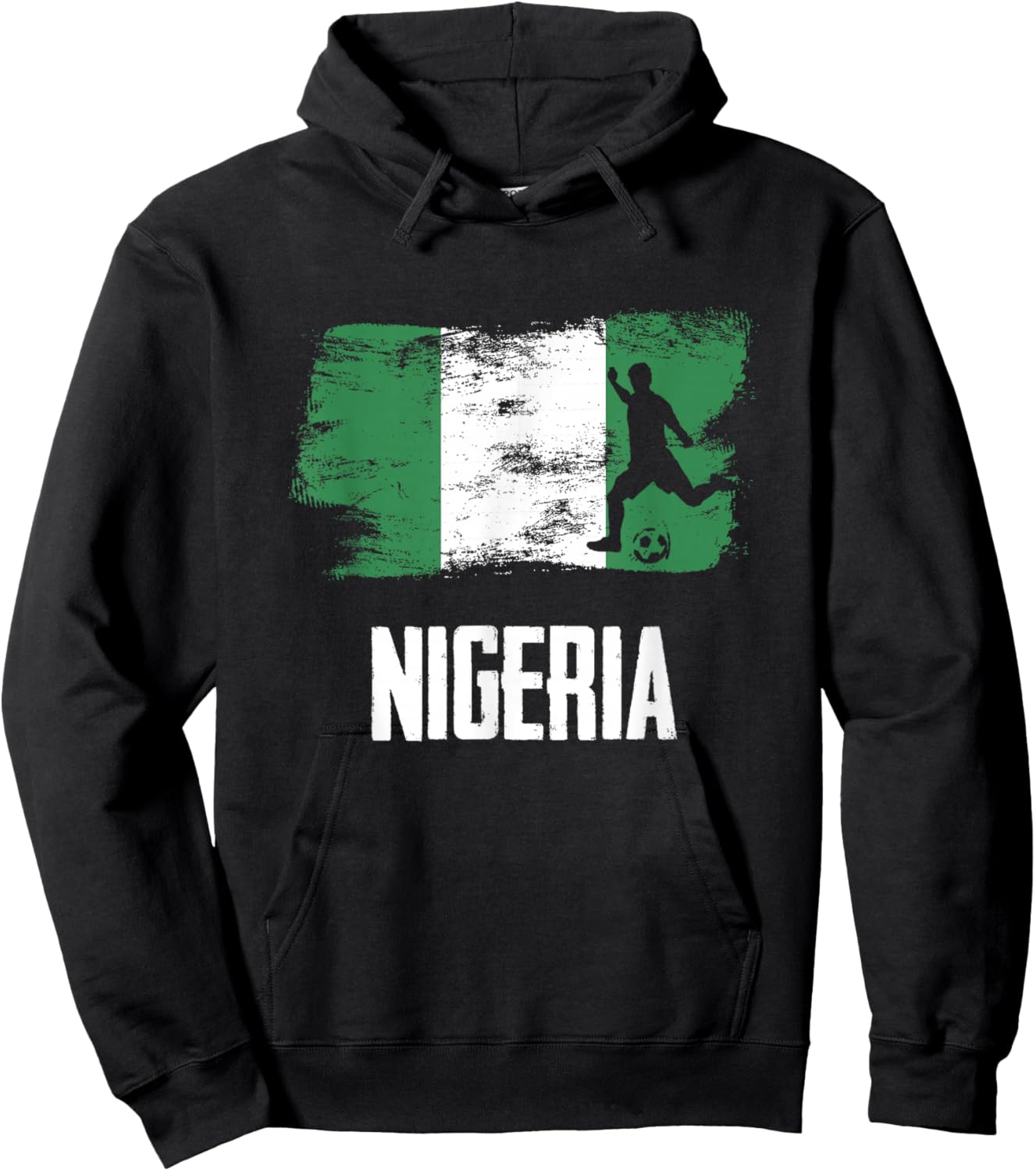 Nigeria Flag Jersey Nigerian Soccer Team Nigerian Hoodie - Hoodie | Black