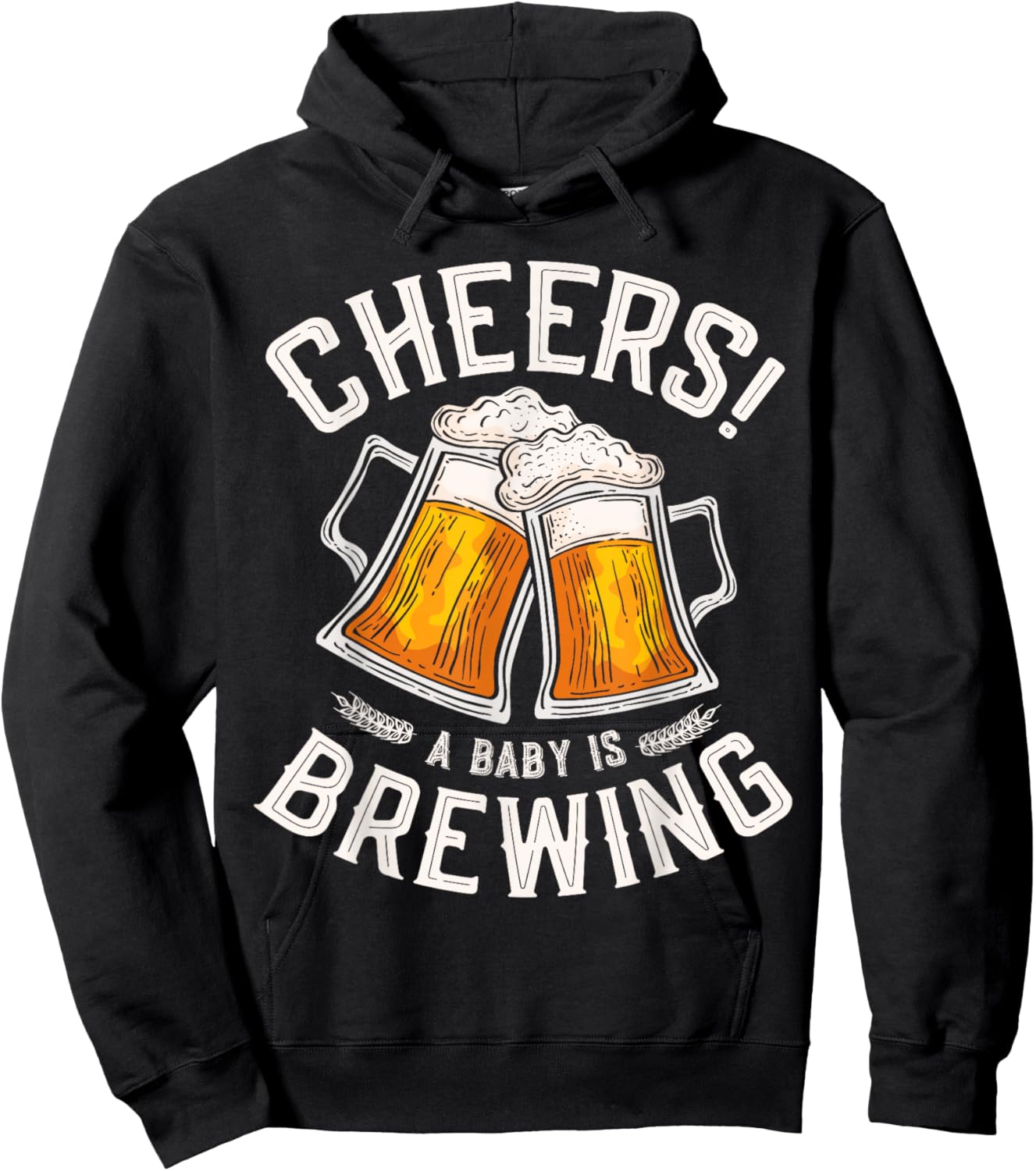 Cheers a baby is brewing Brewing Beer brewer Funny Baby Hoodie - Hoodie | Black