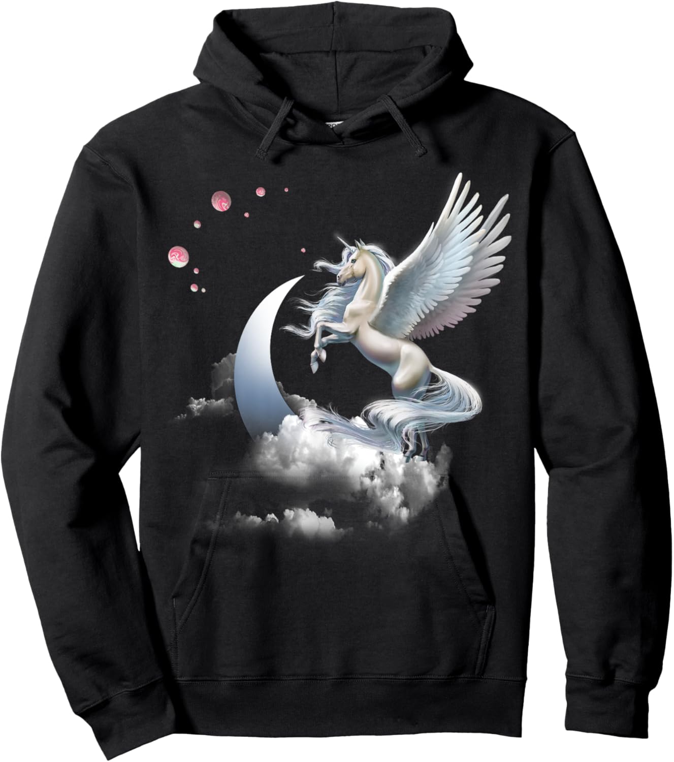 Unicorn or Pegasus Flying Horse Hoodie - Hoodie | Black