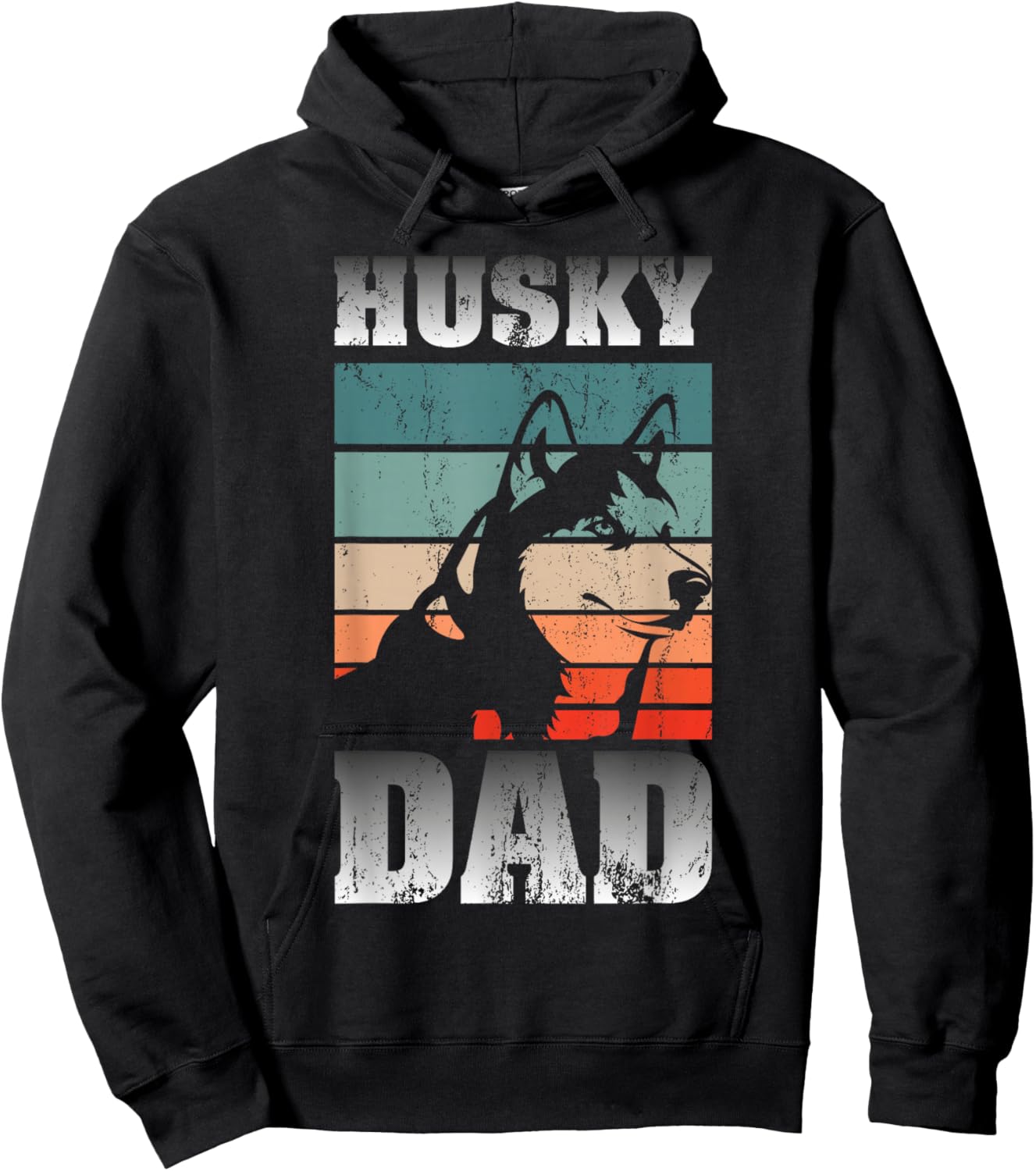 Husky Papa Siberian Dog Pet Father's Day Husky Hoodie - Hoodie | Black