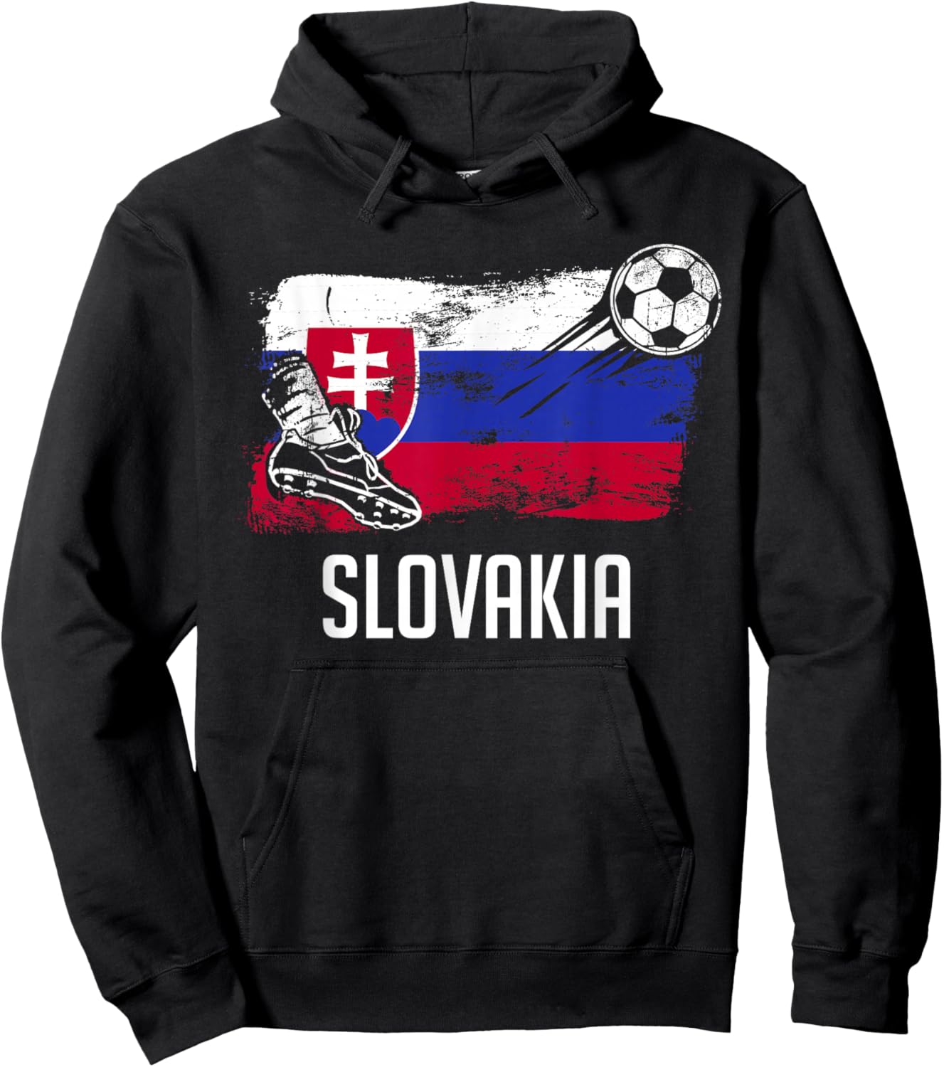 Slovakia Flag Jersey Slovak Soccer Team Slovak Hoodie - Hoodie | Black