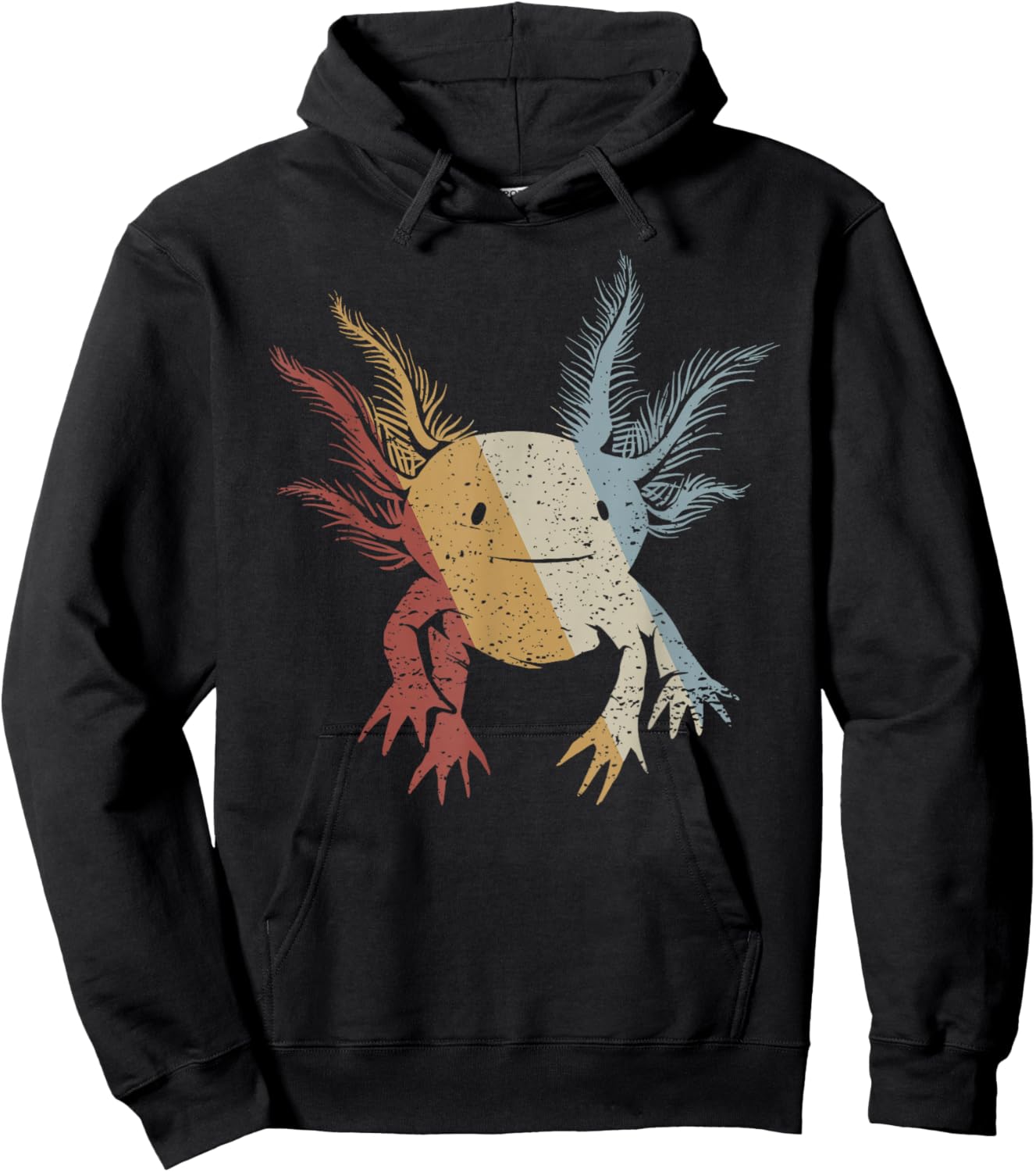 Axolotl Retro Style Vintage Hoodie - Hoodie | Black