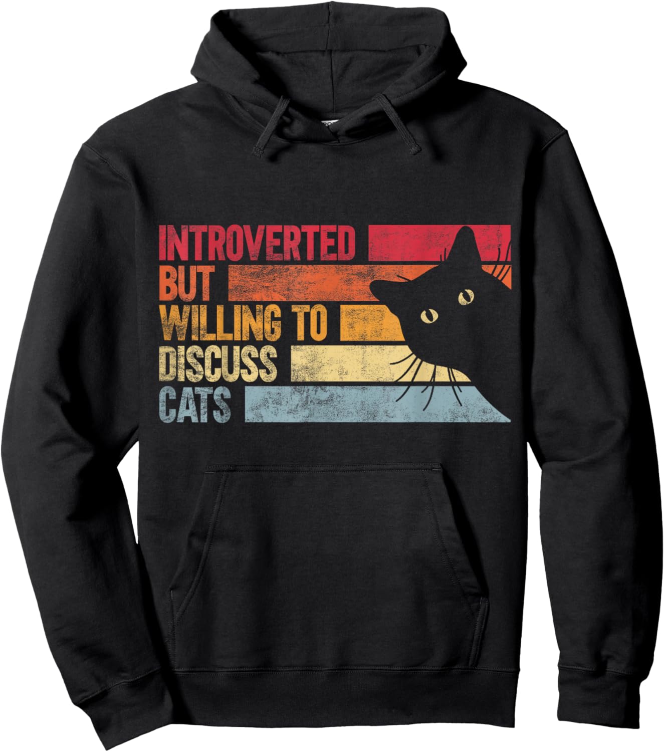 Introverted But Willing To Discuss Cats Funny Hoodie - Hoodie | Black