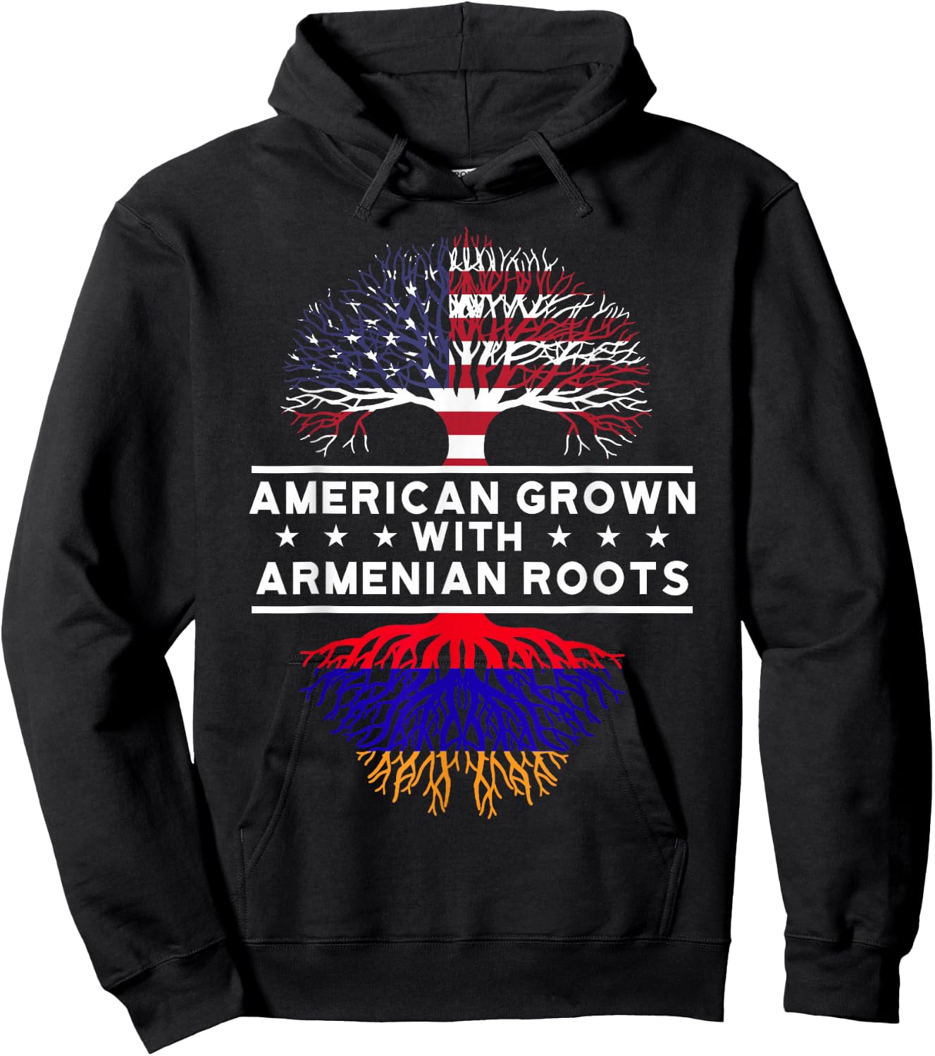 American Grown with Armenian Roots - Armenia Hoodie - Hoodie | Black