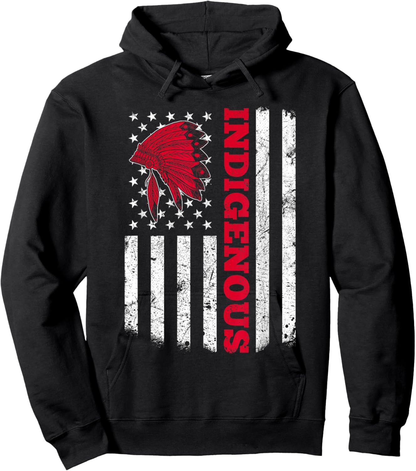 Indigenous American Flag for Native Americans Hoodie - Hoodie | Black