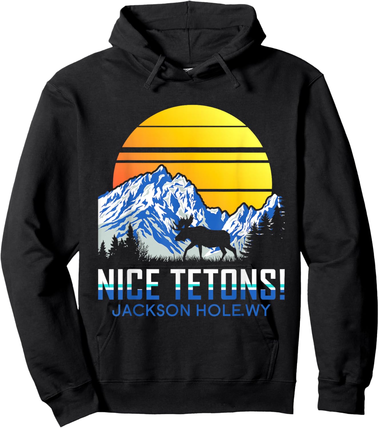 Nice Tetons Shirt Jackson Hole Wyoming Shirt Vintage Tetons Hoodie - Hoodie | Black