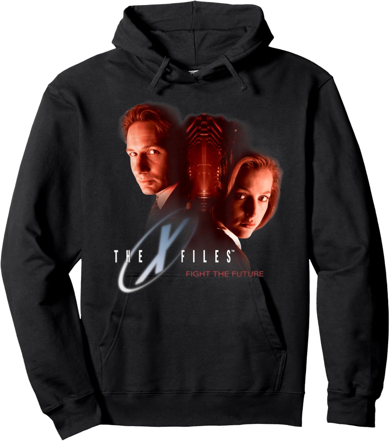 The X-Files Mulder and Scully Fight The Future 90s Hoodie - Hoodie | Black