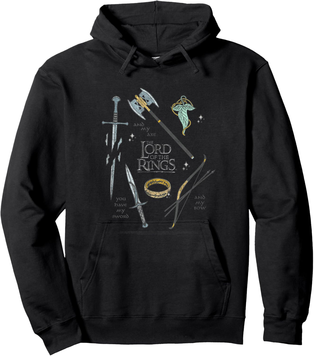 Lord of The Rings Fellowship Weapons Grid Small Hoodie - Hoodie | Black