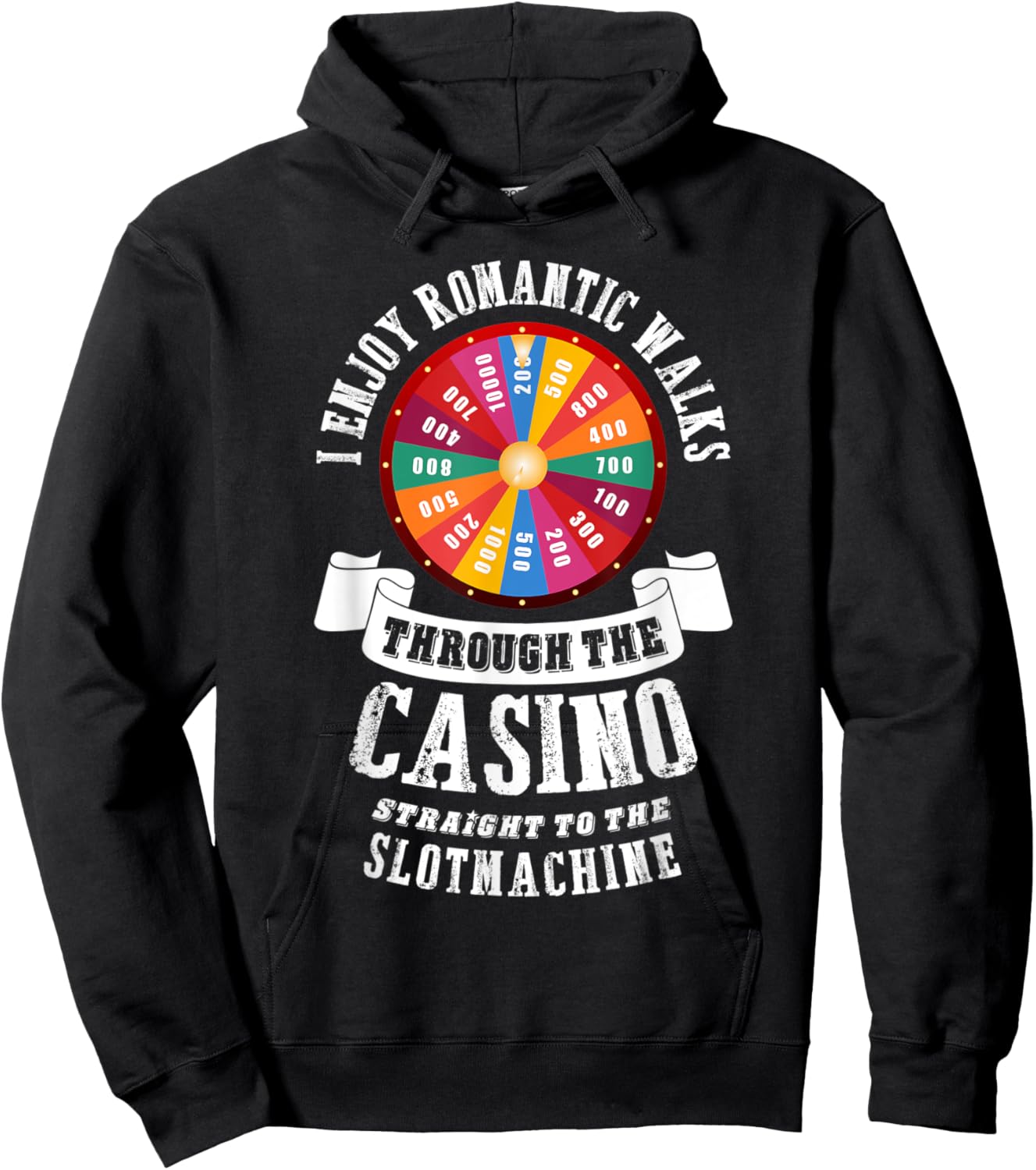 I enjoy romantic walks through the casino Poker Gambling Hoodie - Hoodie | Black