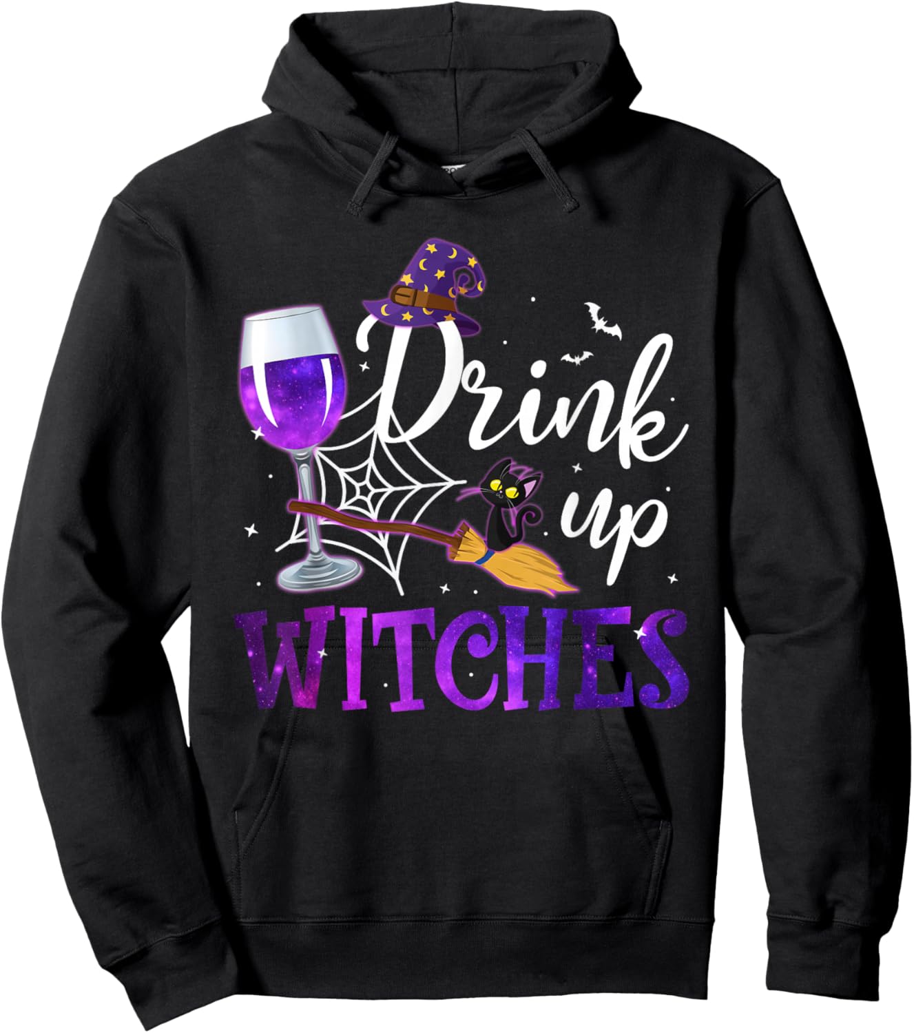 Funny Halloween Hat Drink Up Witches Funny Drink Up Witches Hoodie - Hoodie | Black