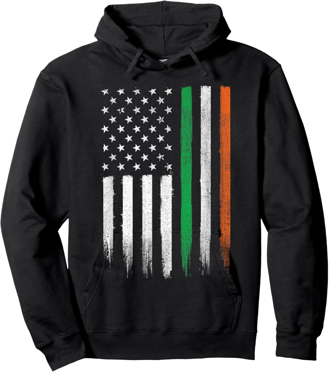 Patriotic Irish American Flag Ireland St. Patrick's Day Hoodie - Hoodie | Black