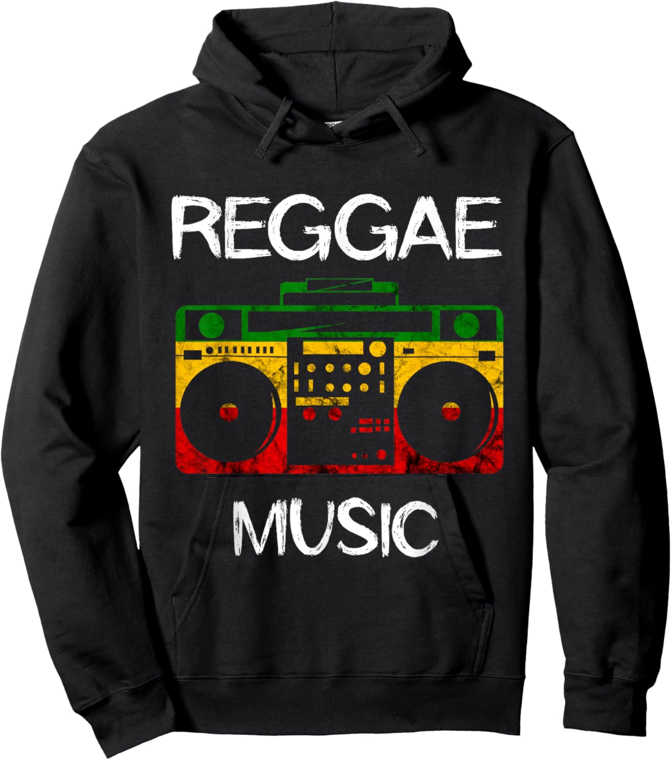 Reggae Music Boombox Music Box Rastafarian Jamaica Reggaeton Hoodie - Hoodie | Black