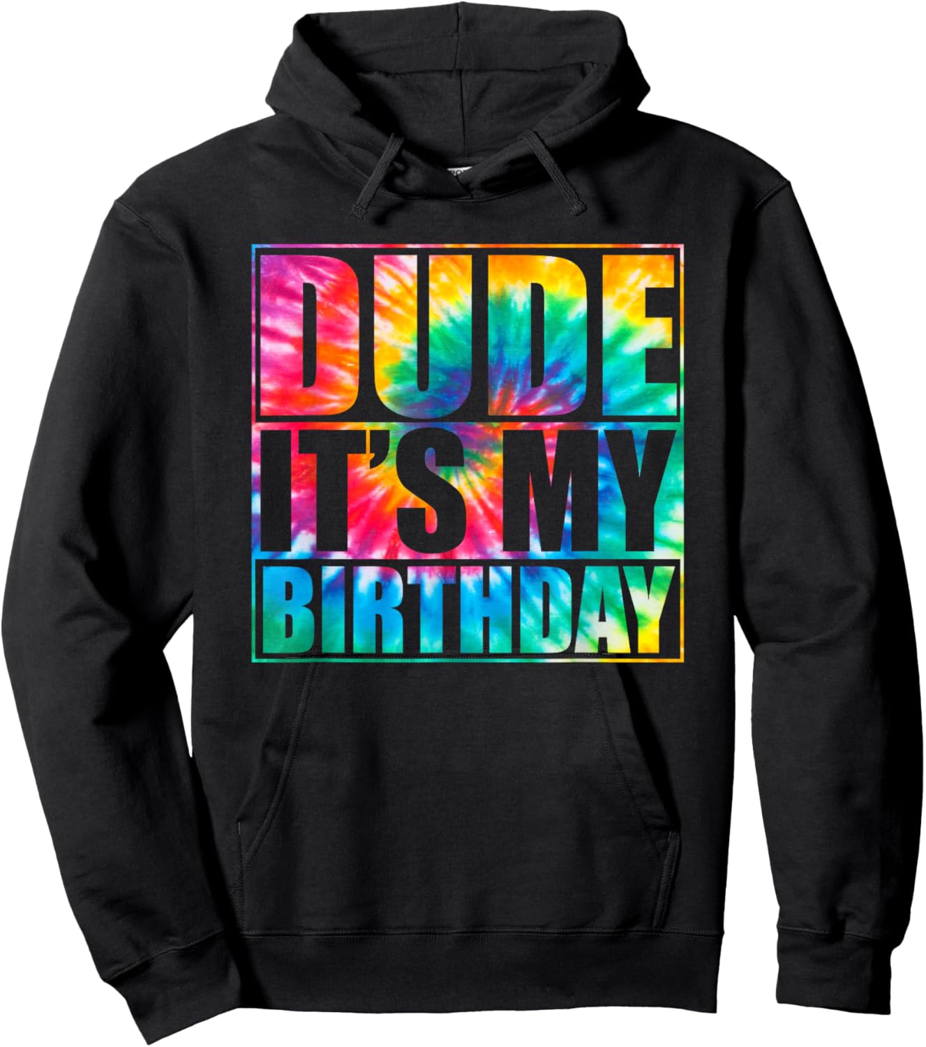 Tie Dye Dude its my birthday Matching family B-day party Boy Hoodie - Hoodie | Black