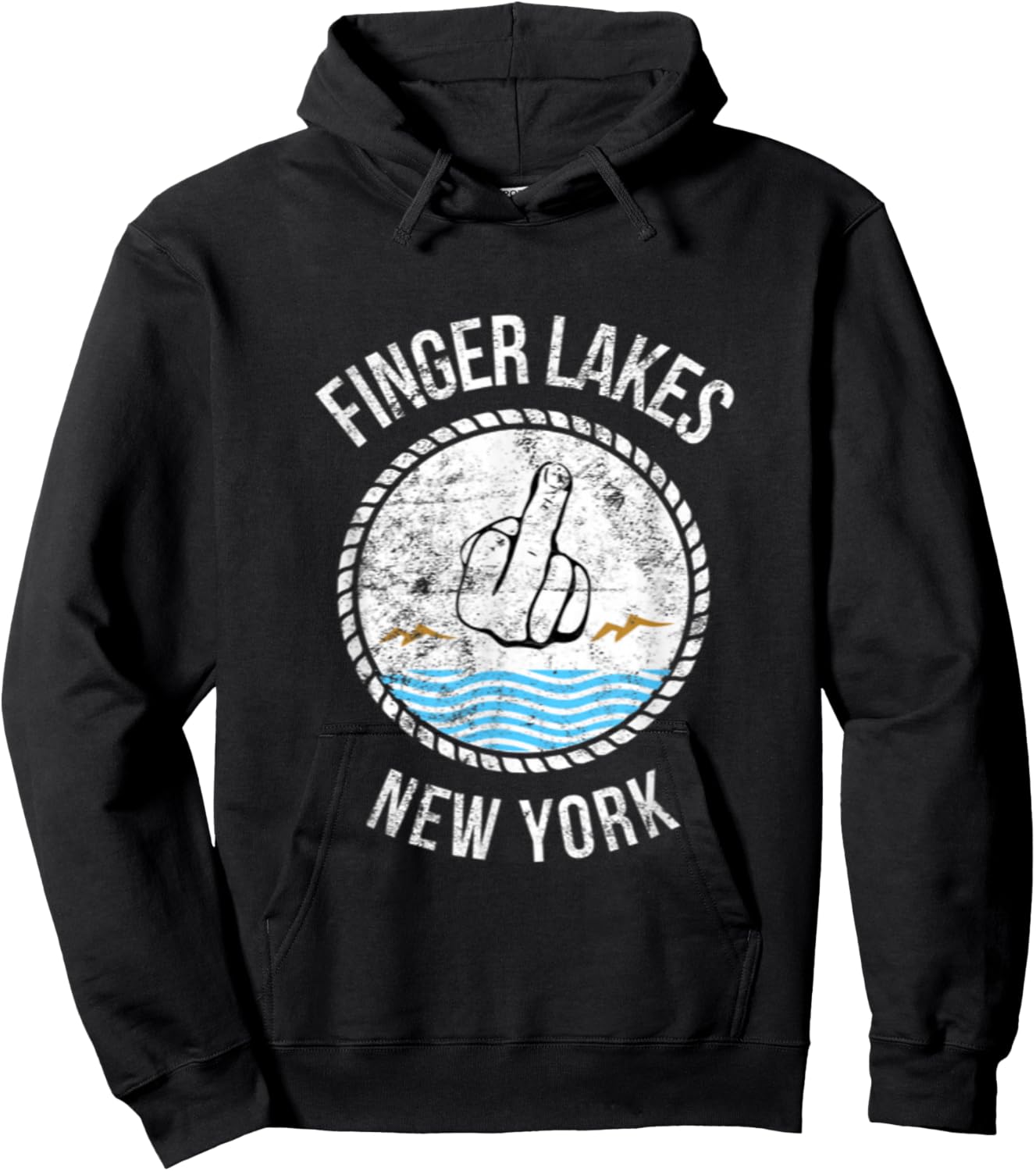 The Finger Lakes New York Travel Souvenir Hoodie - Hoodie | Black