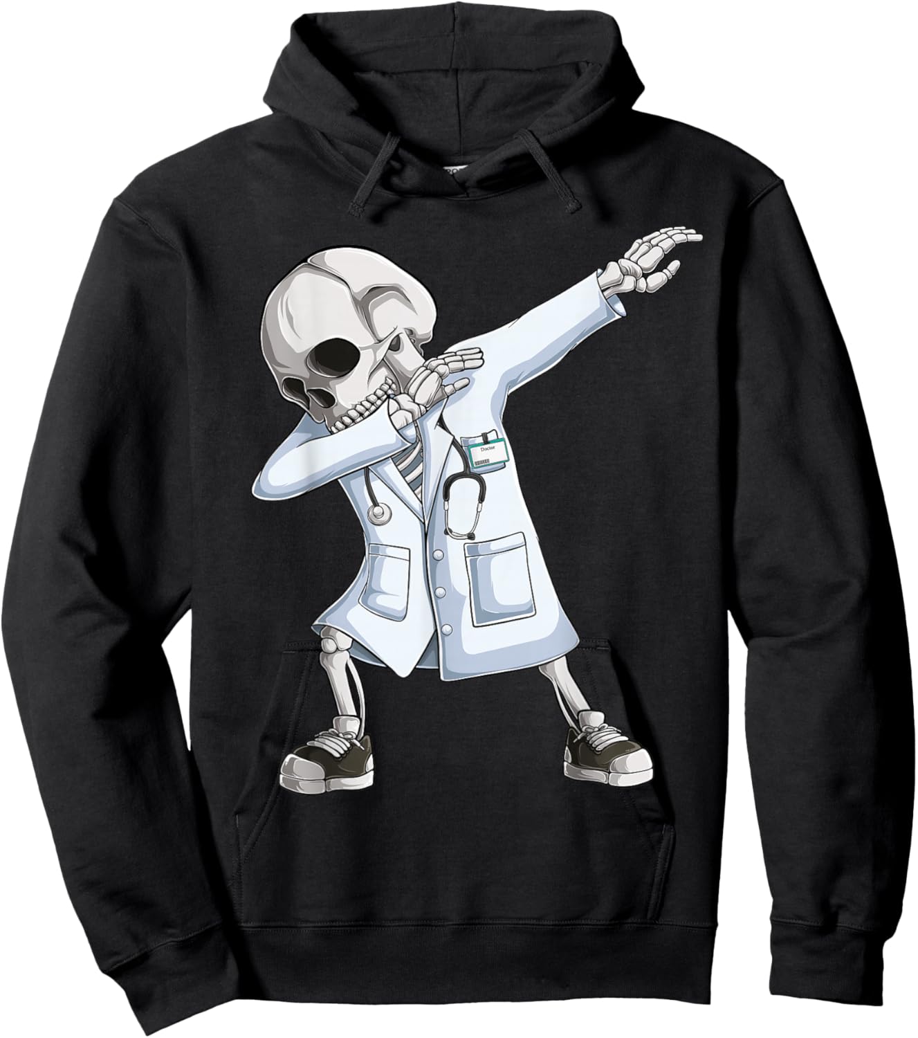 Dabbing Skeleton Doctor Halloween Costume Men Women Hoodie - Hoodie | Black