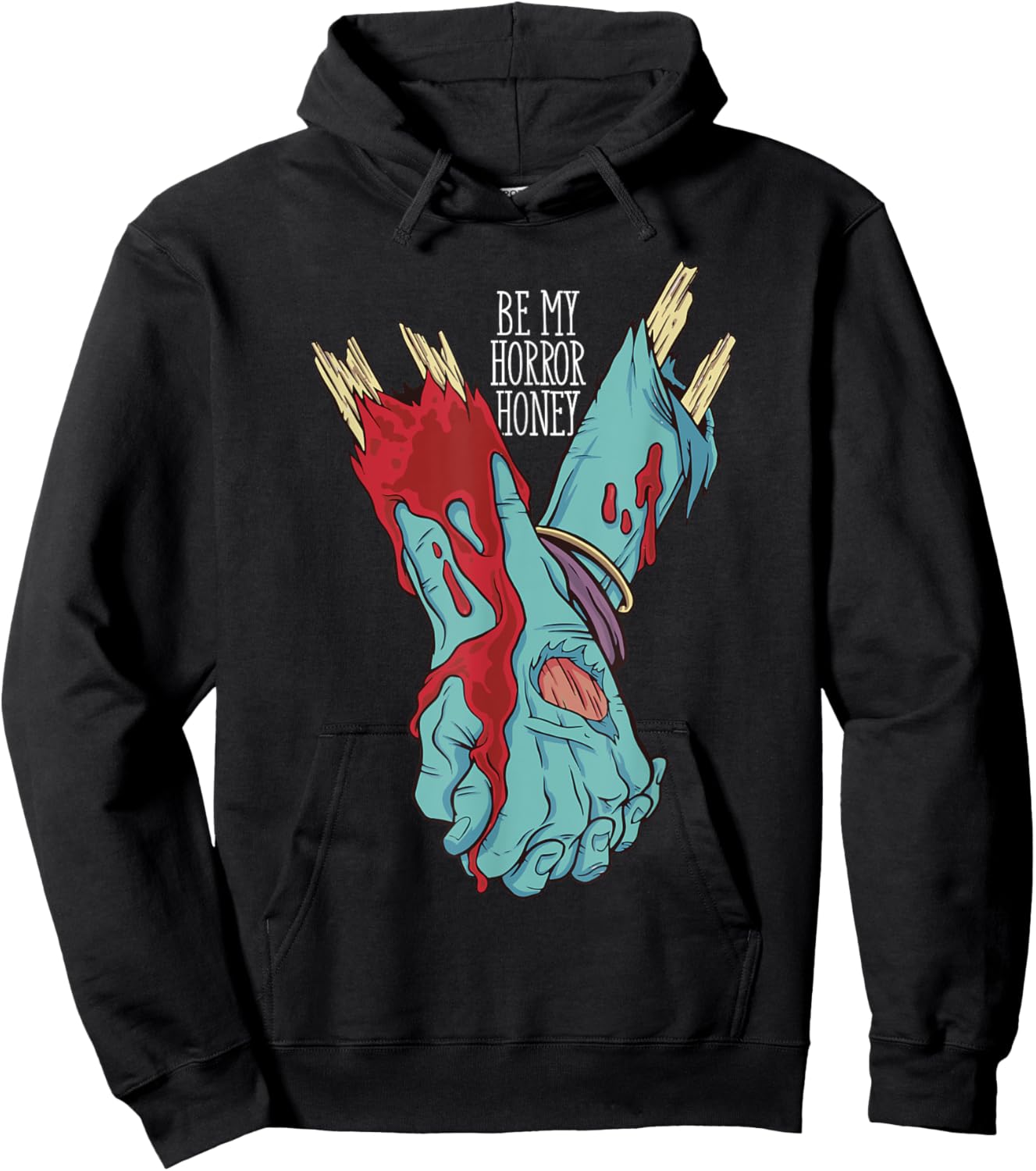 Be My Horror Honey, Zombie Love Couple Hoodie - Hoodie | Black