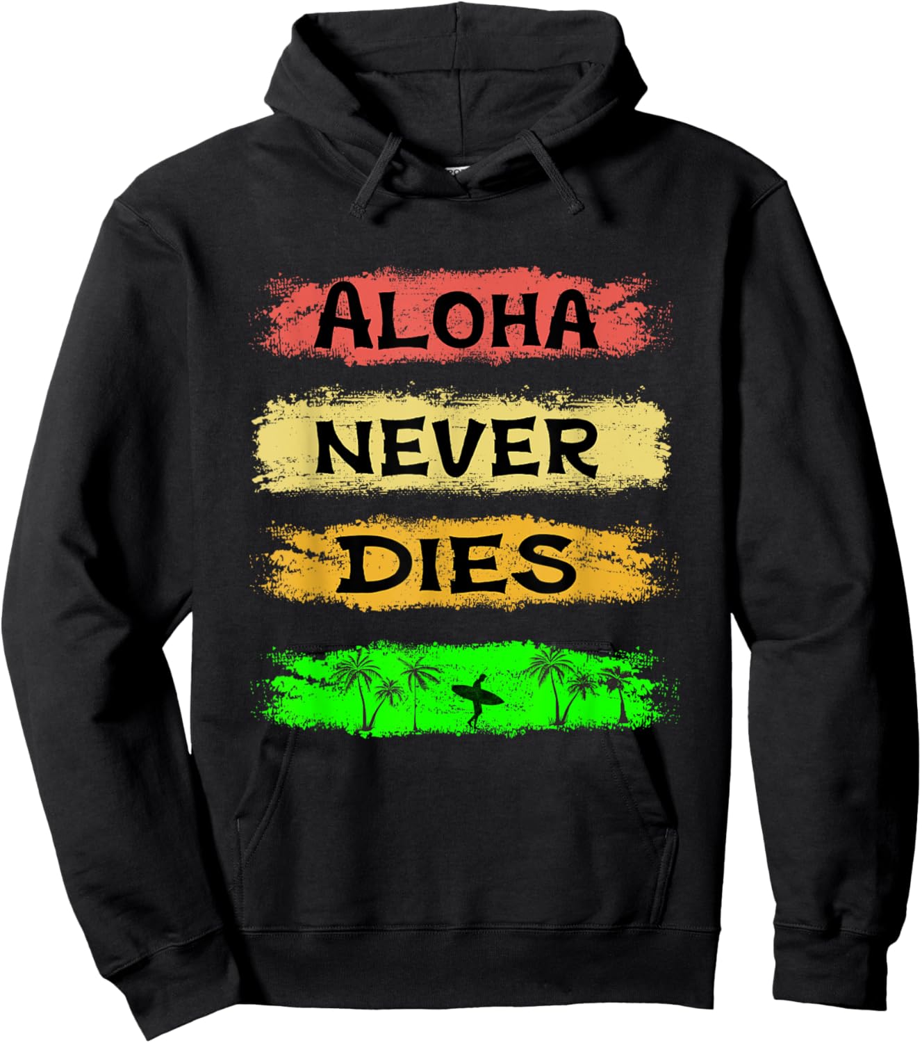 Aloha Never Dies - Surfing Surfboard Surfboarder Surfer Hoodie - Hoodie | Black