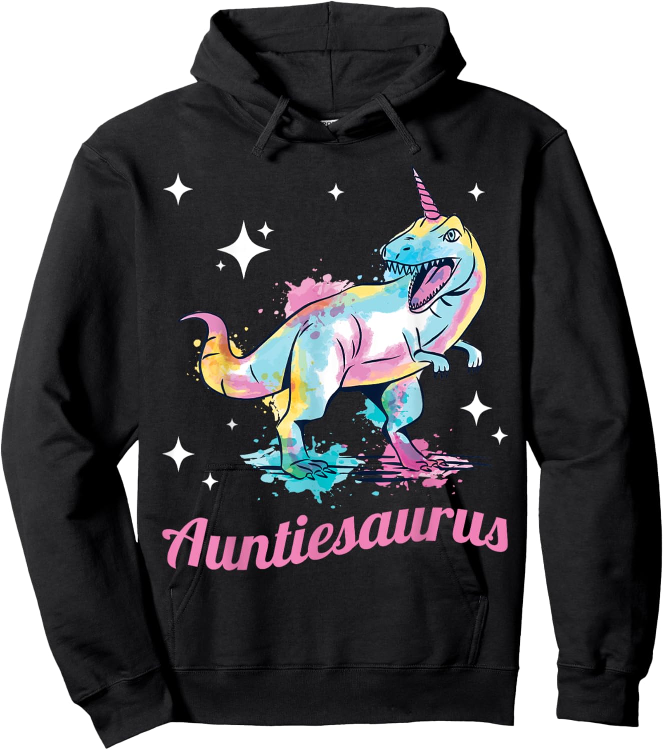 Auntie womans Dinosaur Auntiesaurus Hoodie - Hoodie | Black