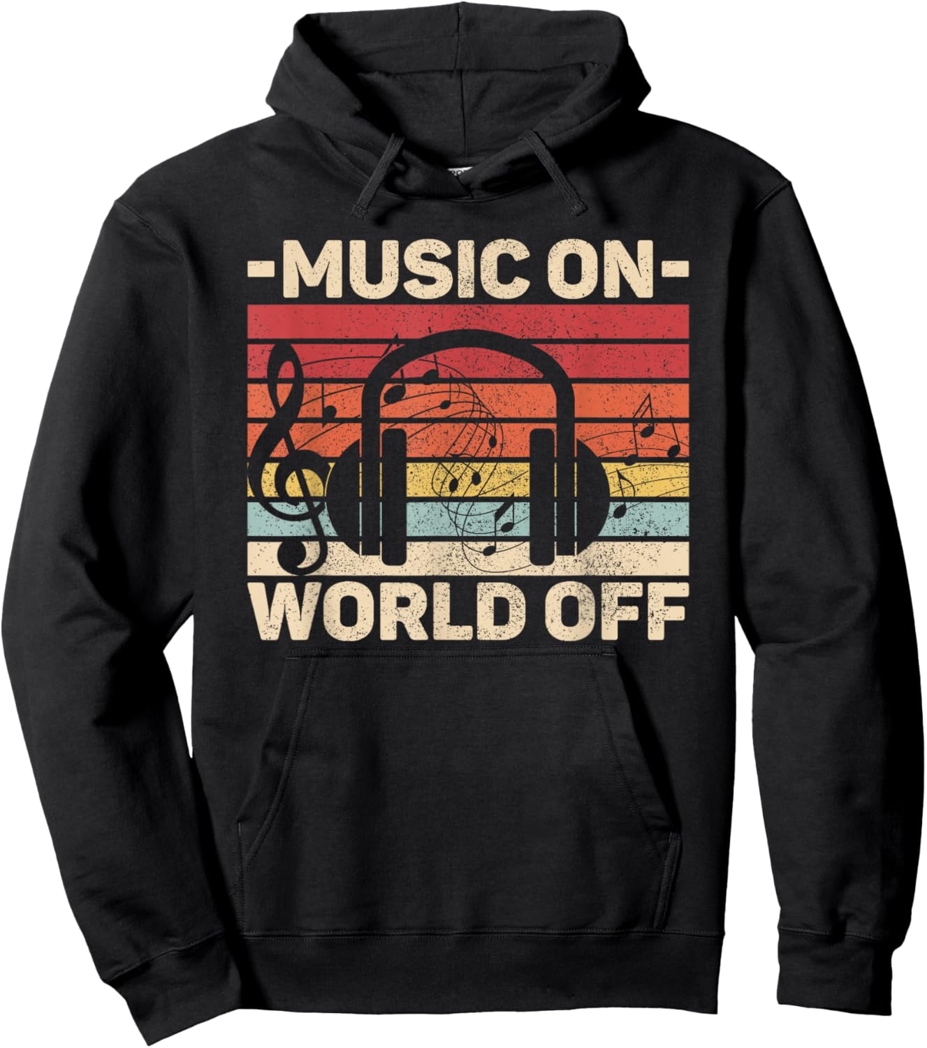 Music On World Off Music Lovers Musician Outfit EDM Music DJ Hoodie - Hoodie | Black