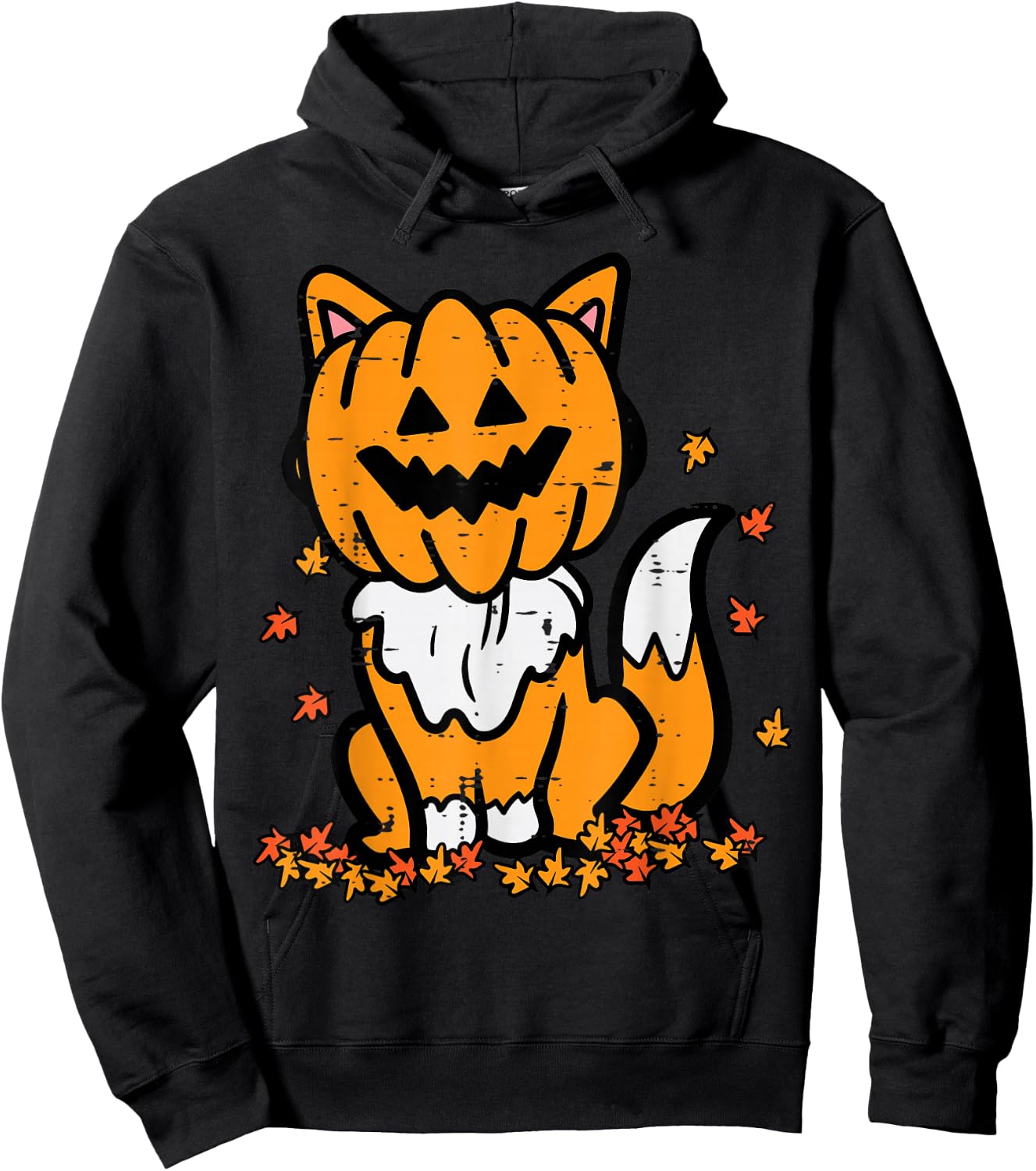 Halloween Fox Pumpkin Fall Autumn Costume Kids Women Men Hoodie - Hoodie | Black