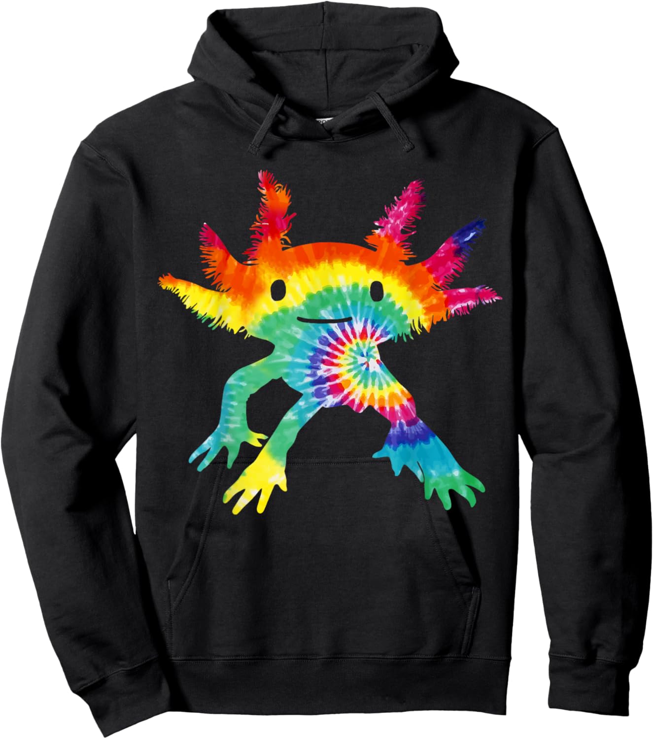 Cute Tie-Dye Axolotl Shirt Kids Boy Girl Salamander Axolotl Hoodie - Hoodie | Black