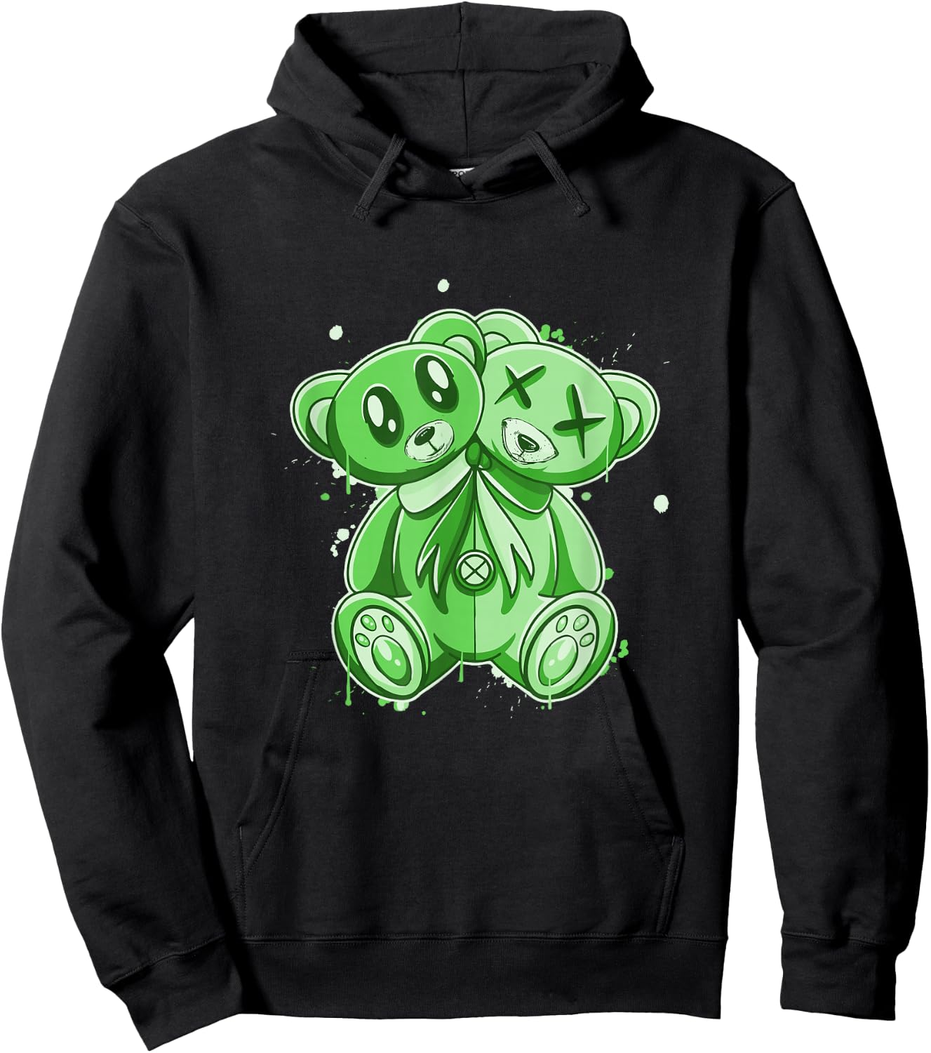 Green I'm My own Evil Twin Green Color Graphic Hoodie - Hoodie | Black